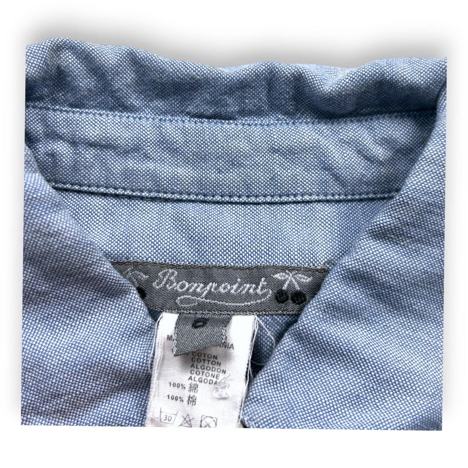 BONPOINT - Chemise bleue - 8 ans