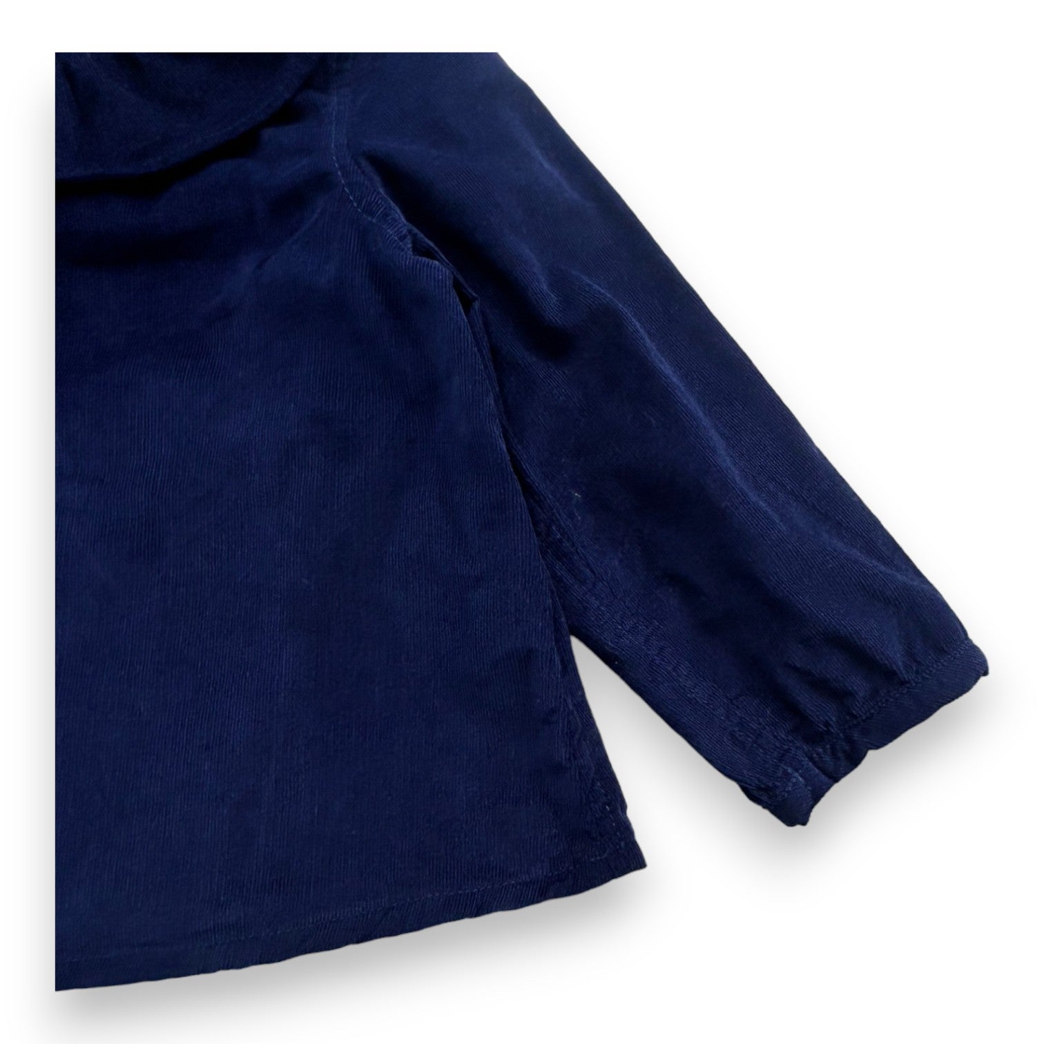 PETIT BATEAU - Blouse bleue en velours - 24 mois