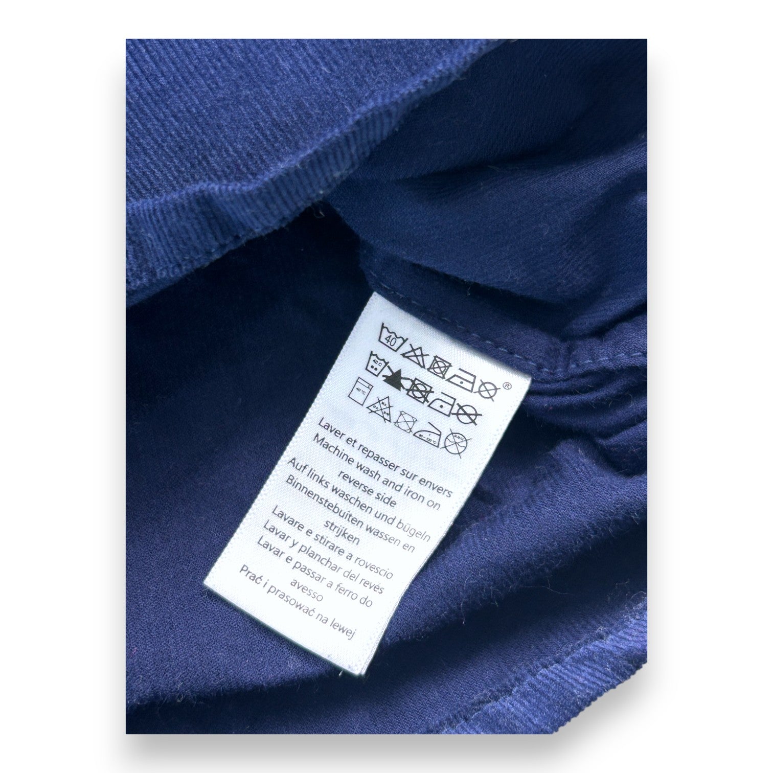 PETIT BATEAU - Blouse bleue en velours - 24 mois