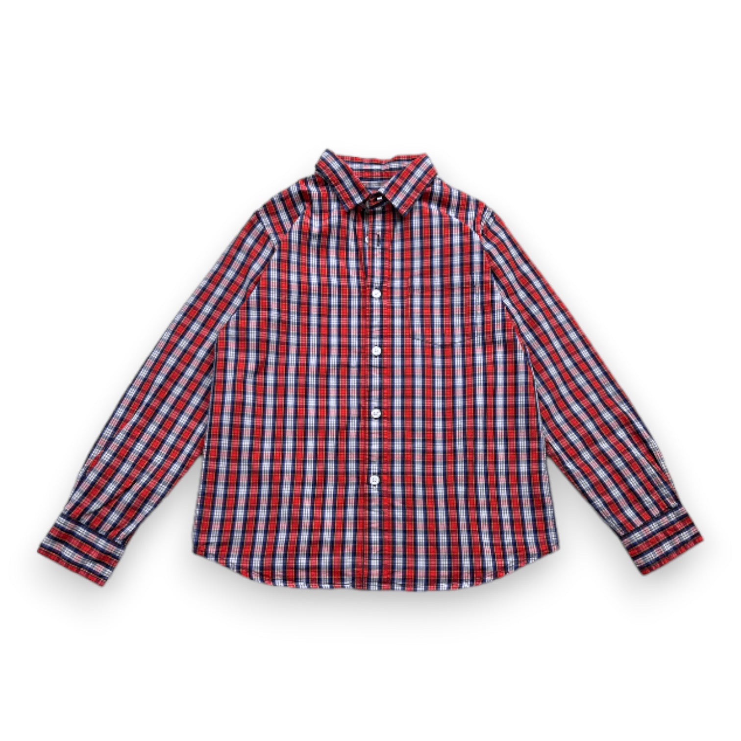 CYRILLUS - Long-sleeved red checkered shirt - 8 years