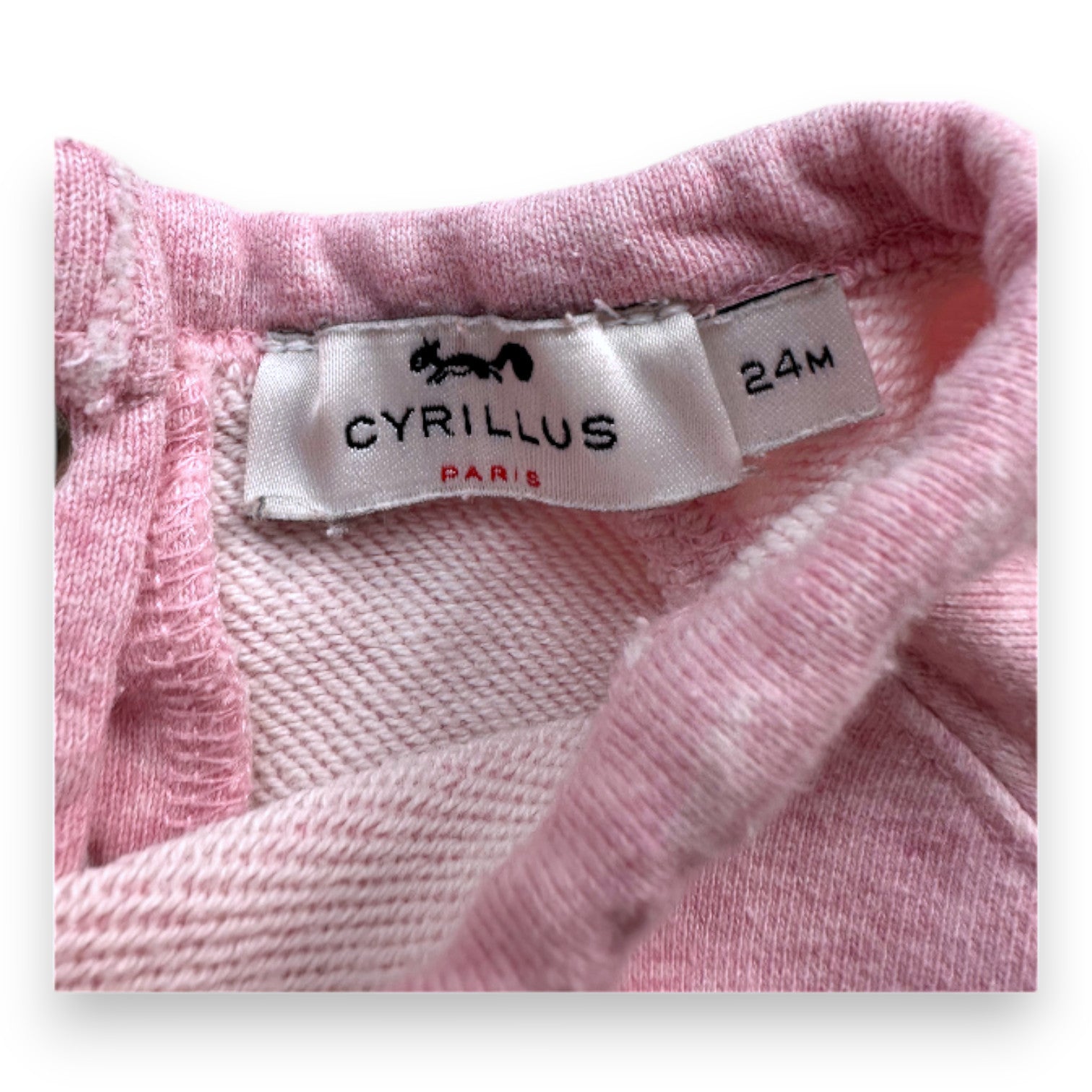 CYRILLUS - sweat rose brodé "Happy" - 2 ans