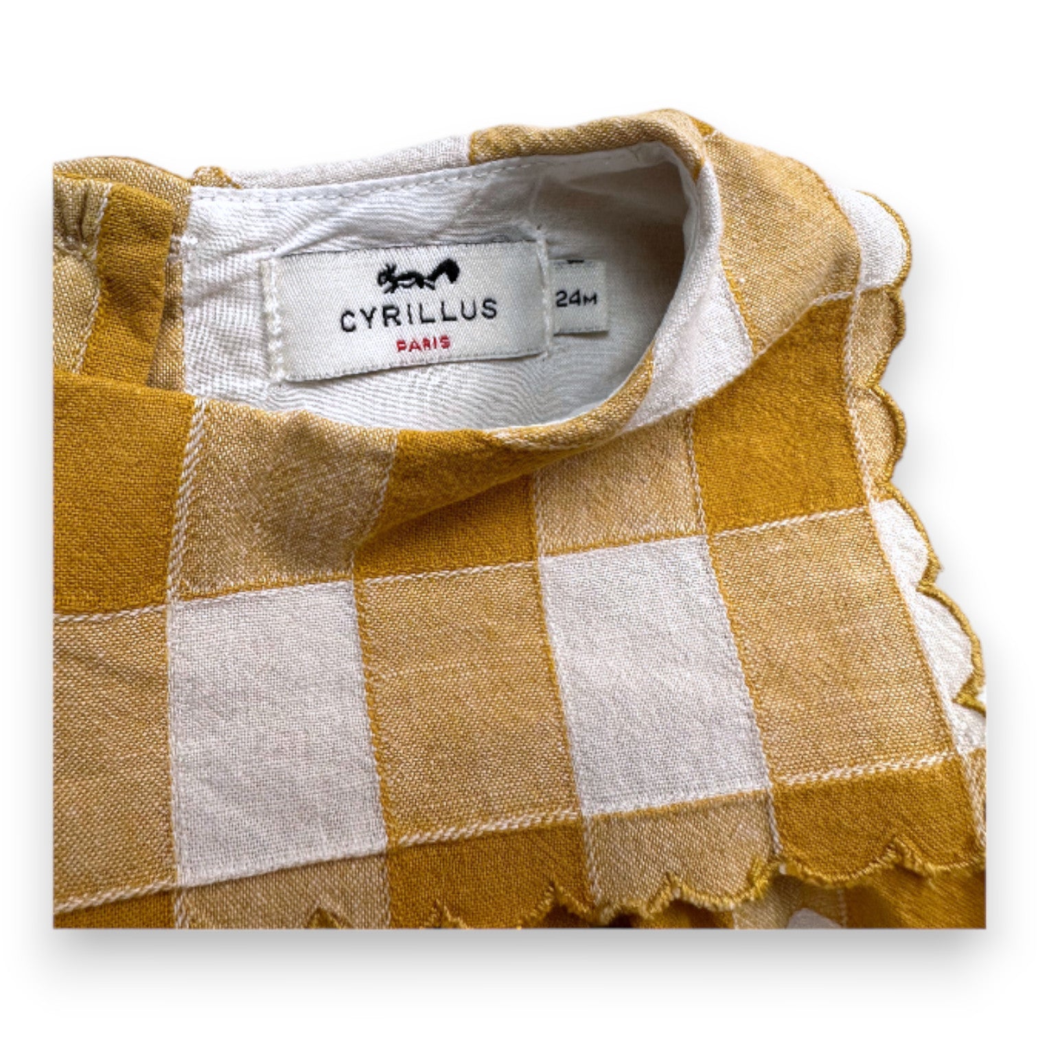 CYRILLUS - Yellow and white gingham dress - 2 years