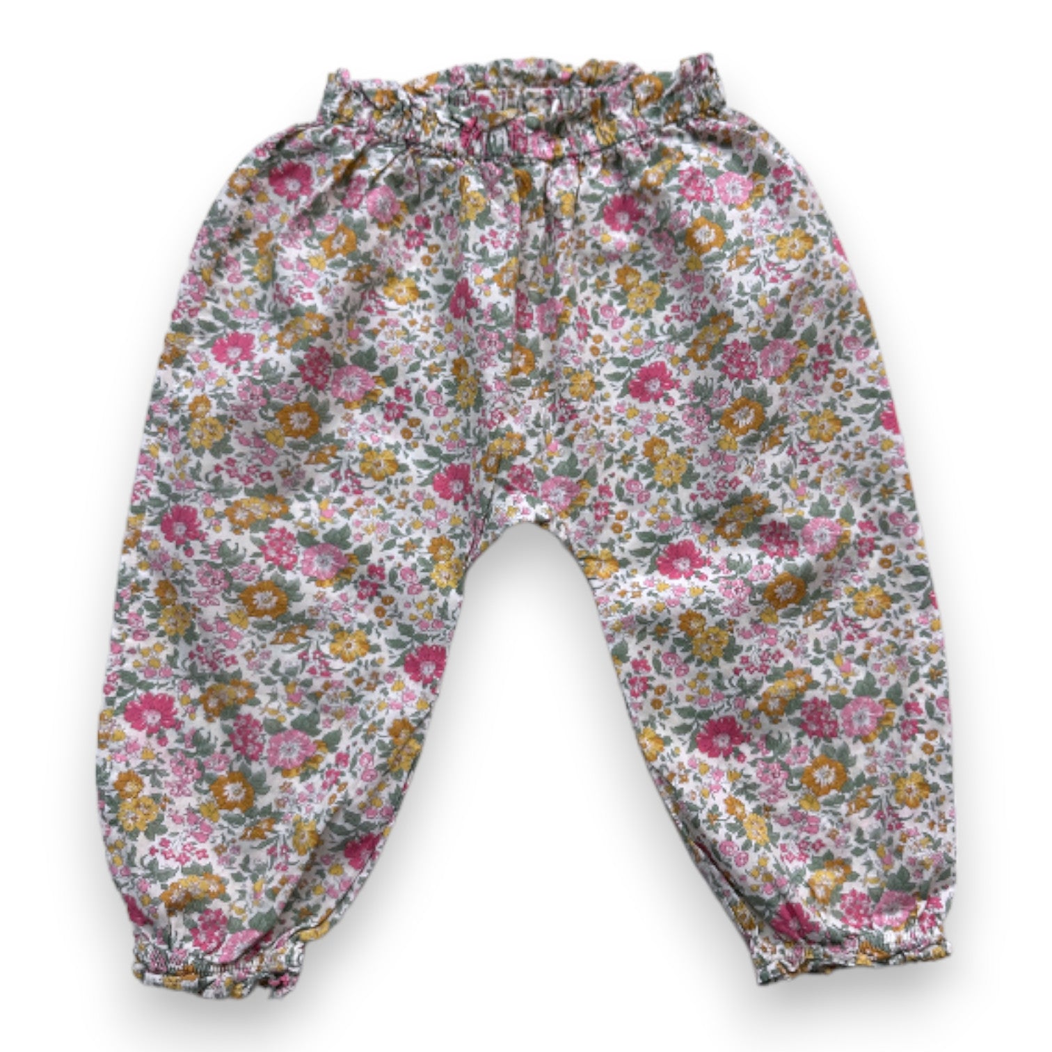 CYRILLUS - Beige floral pants - 18 months
