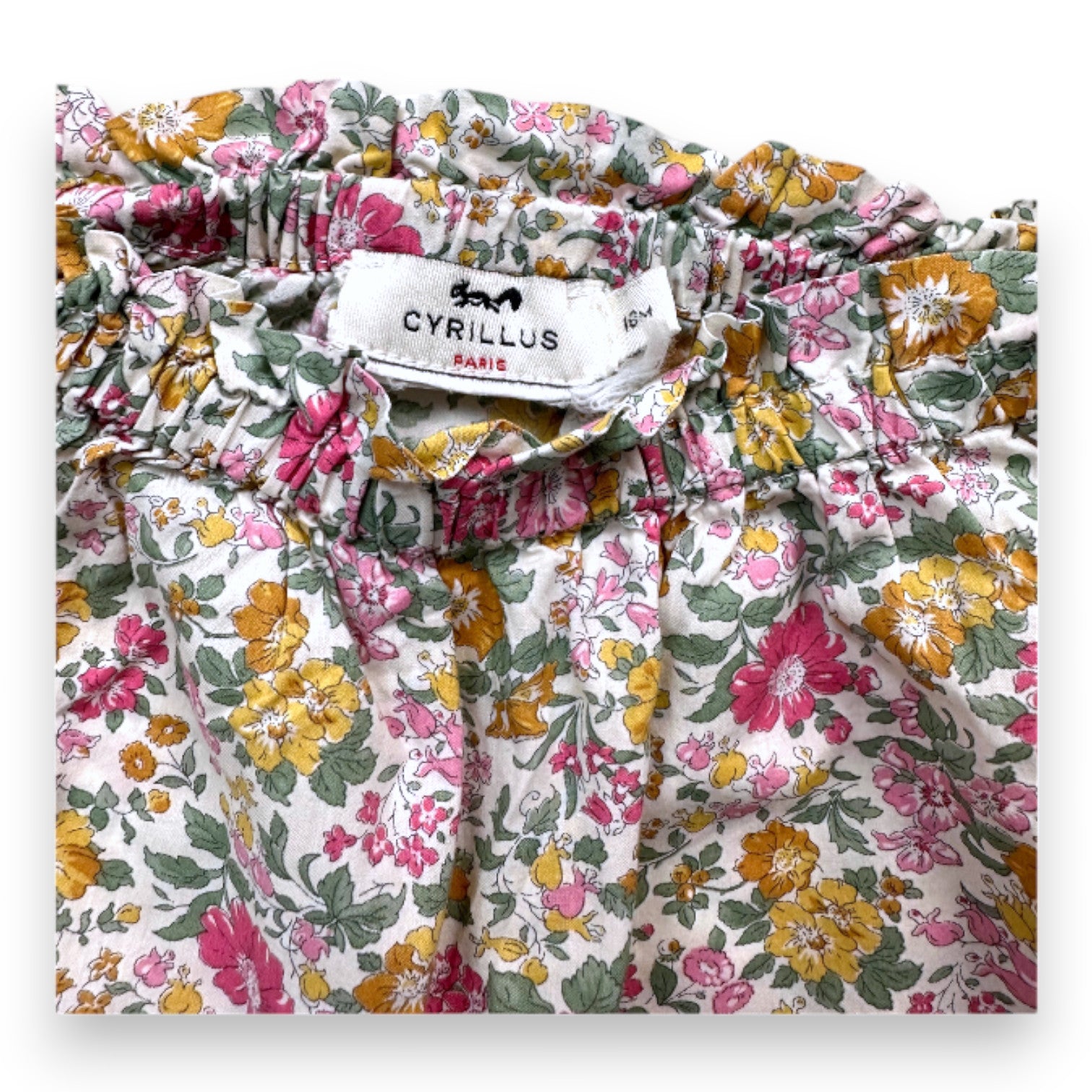 CYRILLUS - Beige floral pants - 18 months