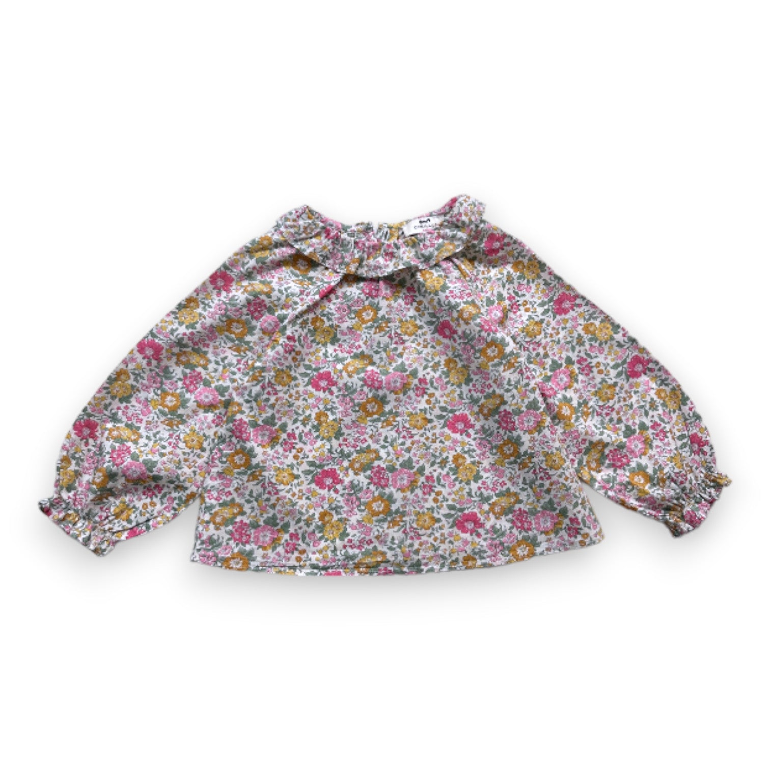CYRILLUS - pink and yellow floral blouse - 2 years