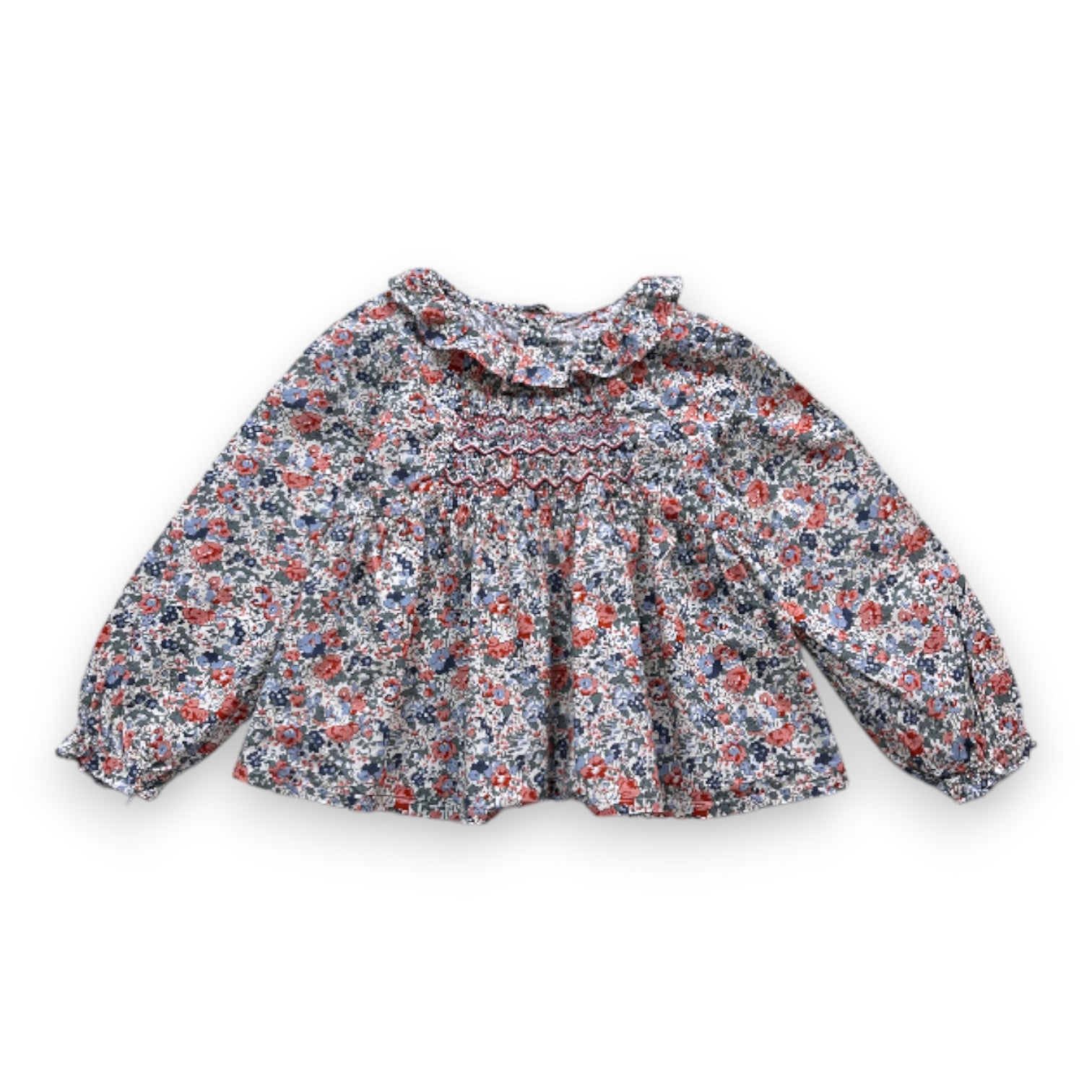 TARTINE ET CHOCOLAT - Blouse à fleurs et broderies - 2 ans
