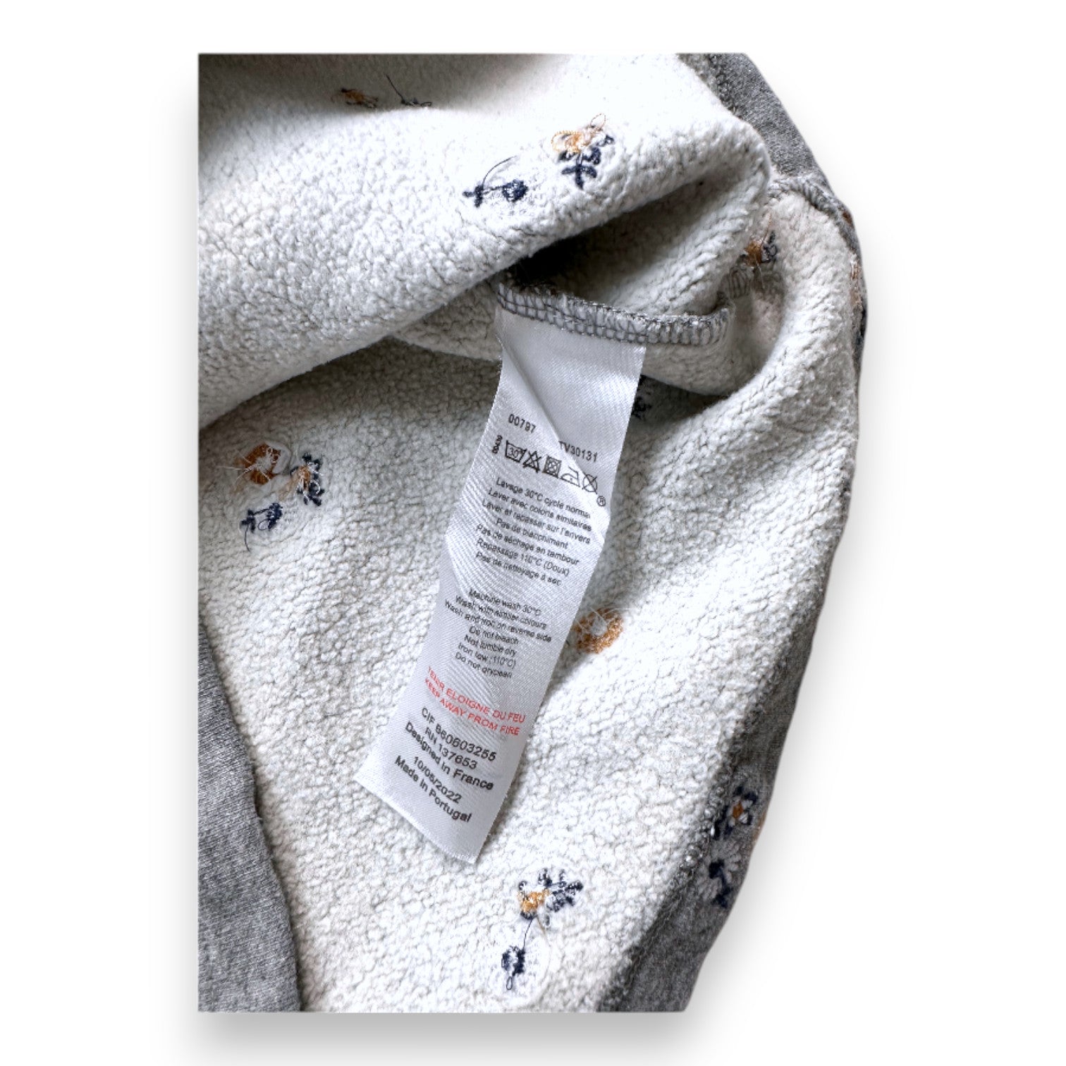 TARTINE ET CHOCOLAT - Graues Blumenkleid mit langen Ärmeln - 2 Jahre