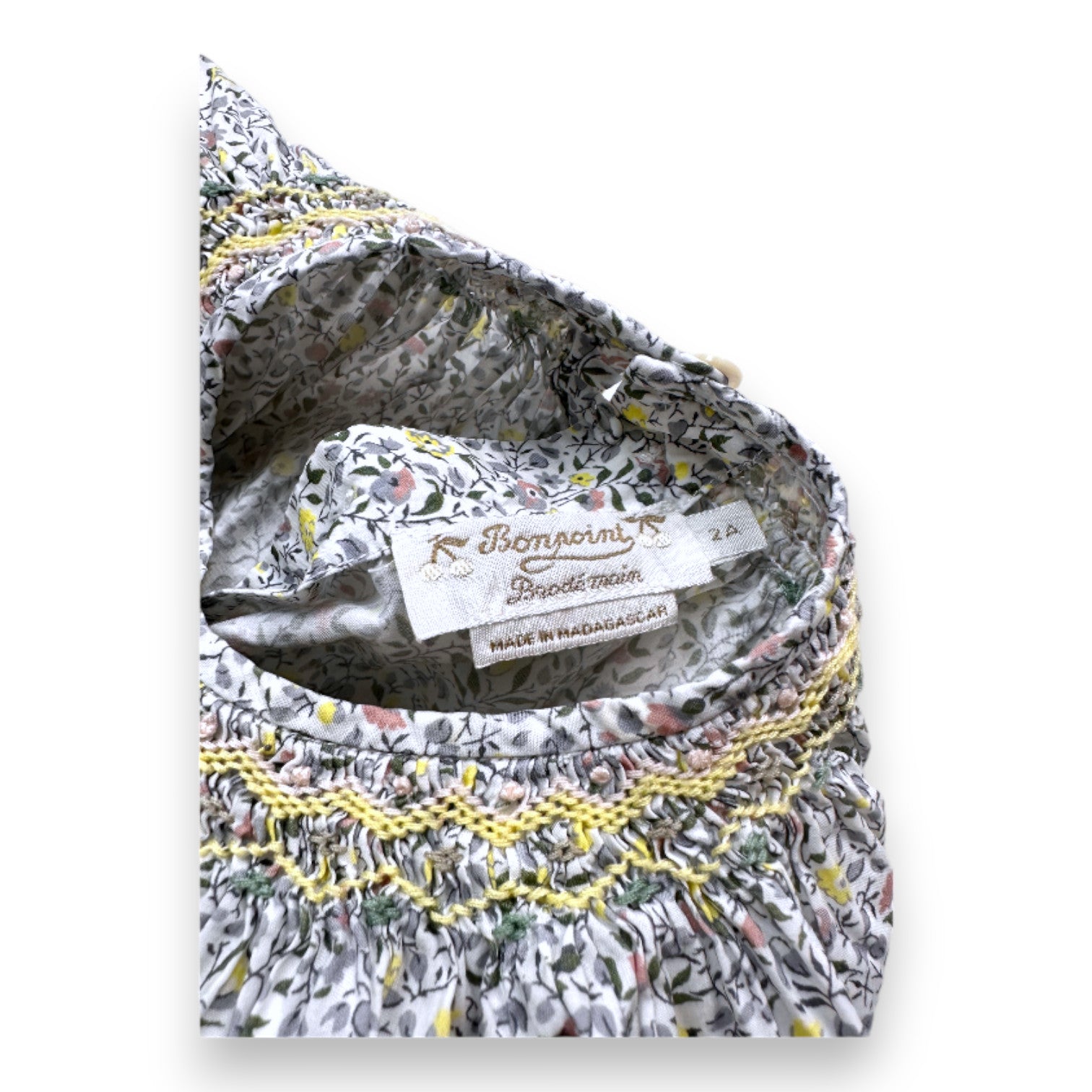 BONPOINT - Blouse à fleurs jaunes et violettes - 2 ans