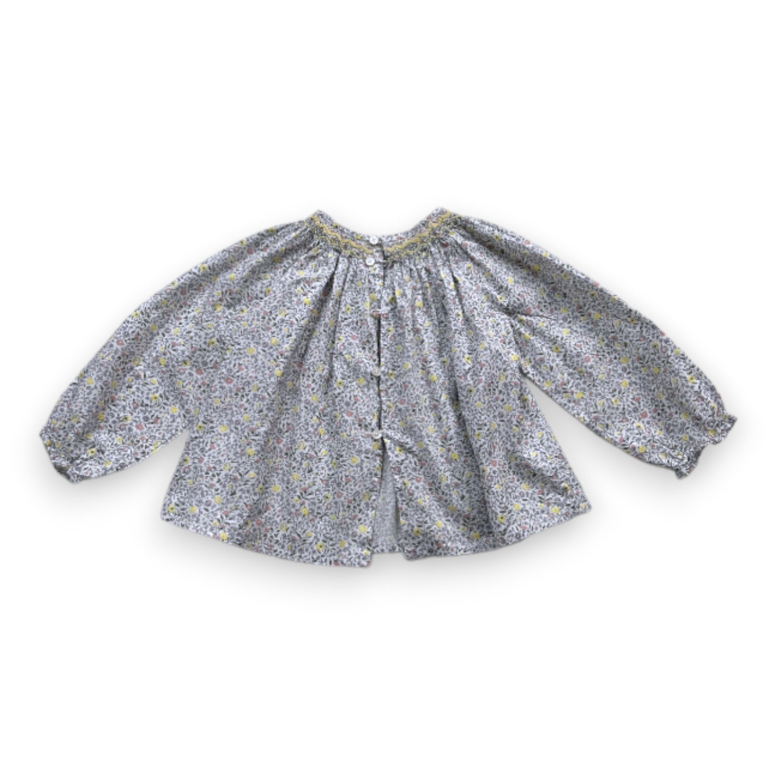 BONPOINT - Blouse à fleurs jaunes et violettes - 2 ans