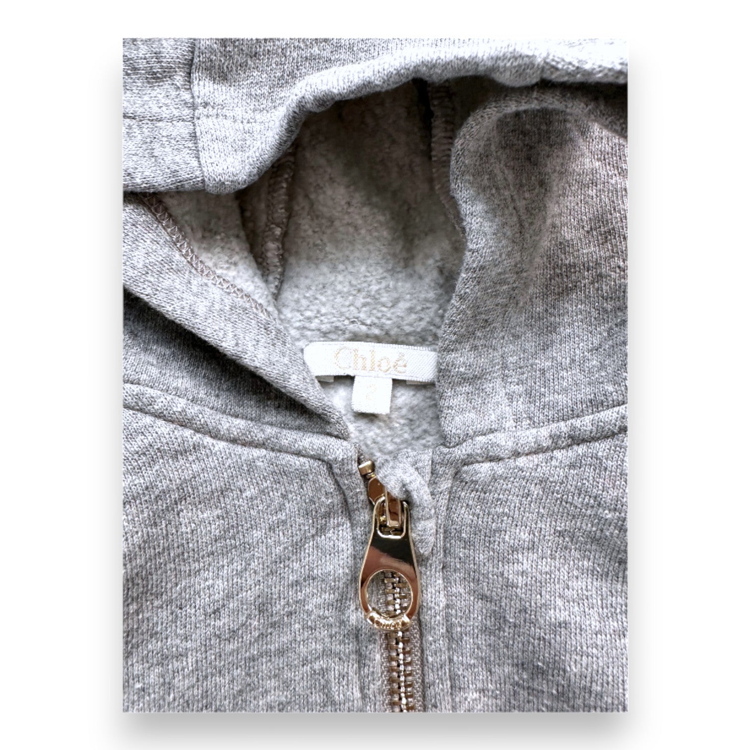 CHLOE - Gray zip-up hooded sweatshirt - 2 years