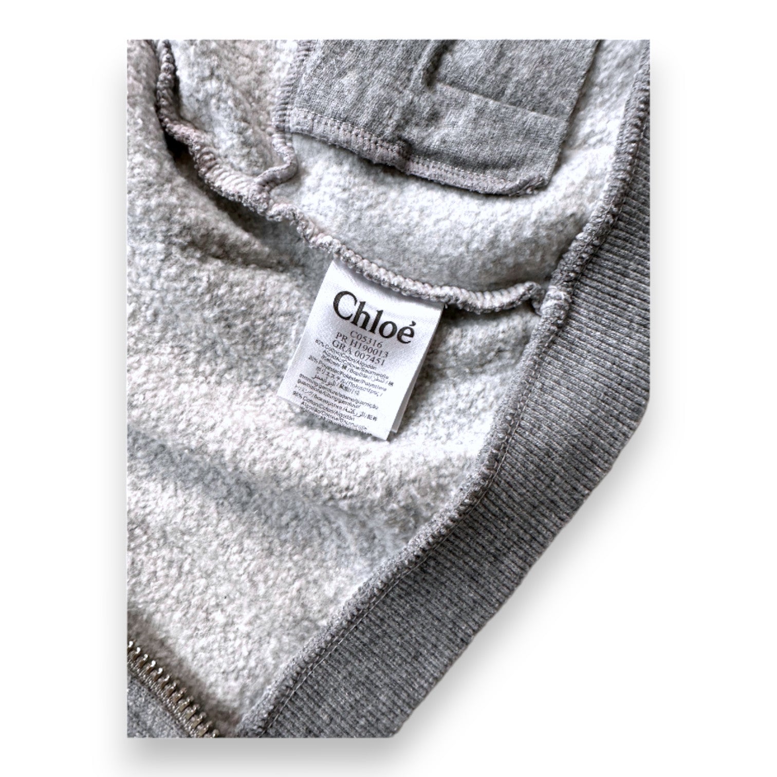 CHLOE - Sweat zippé à capuche gris - 2 ans