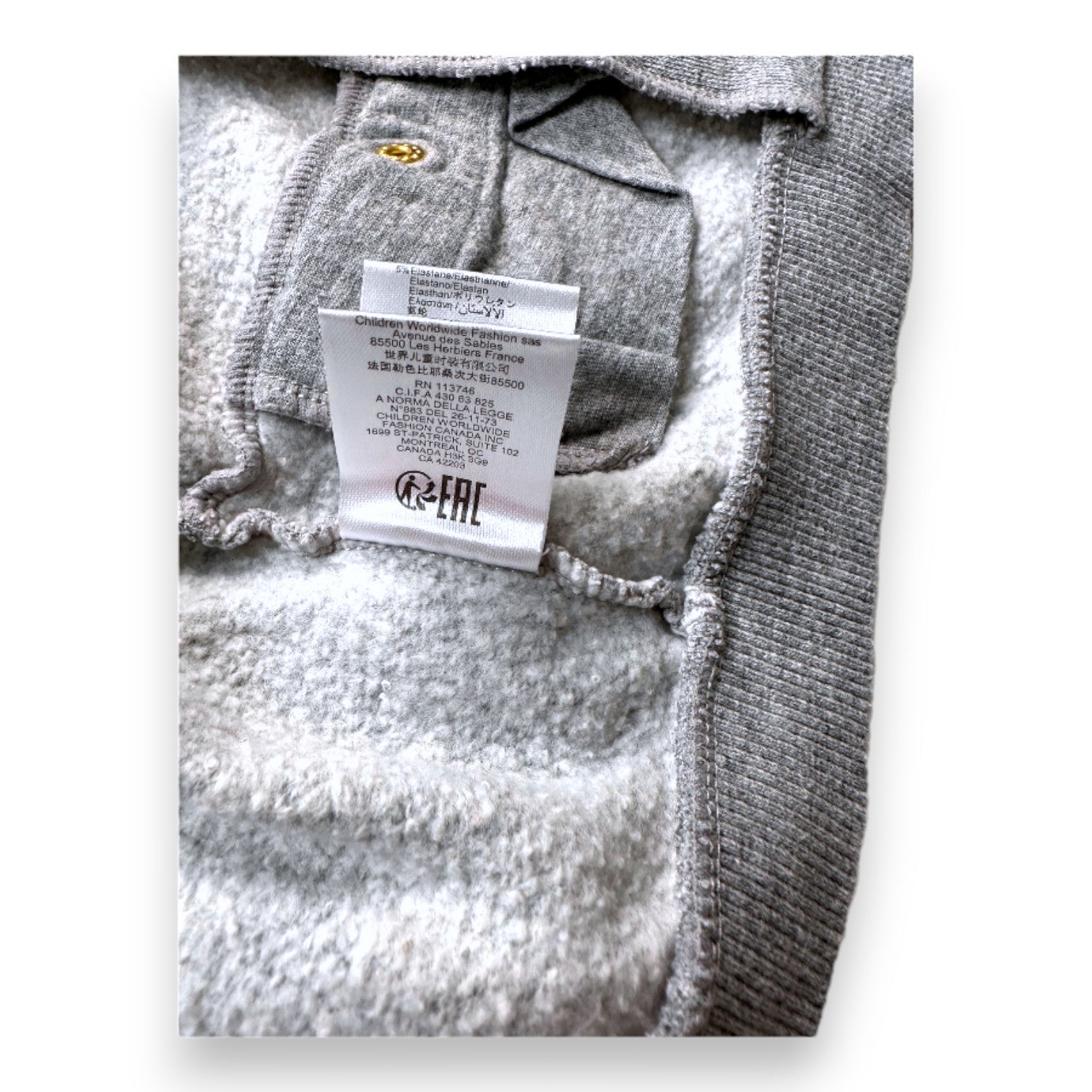 CHLOE - Gray zip-up hooded sweatshirt - 2 years