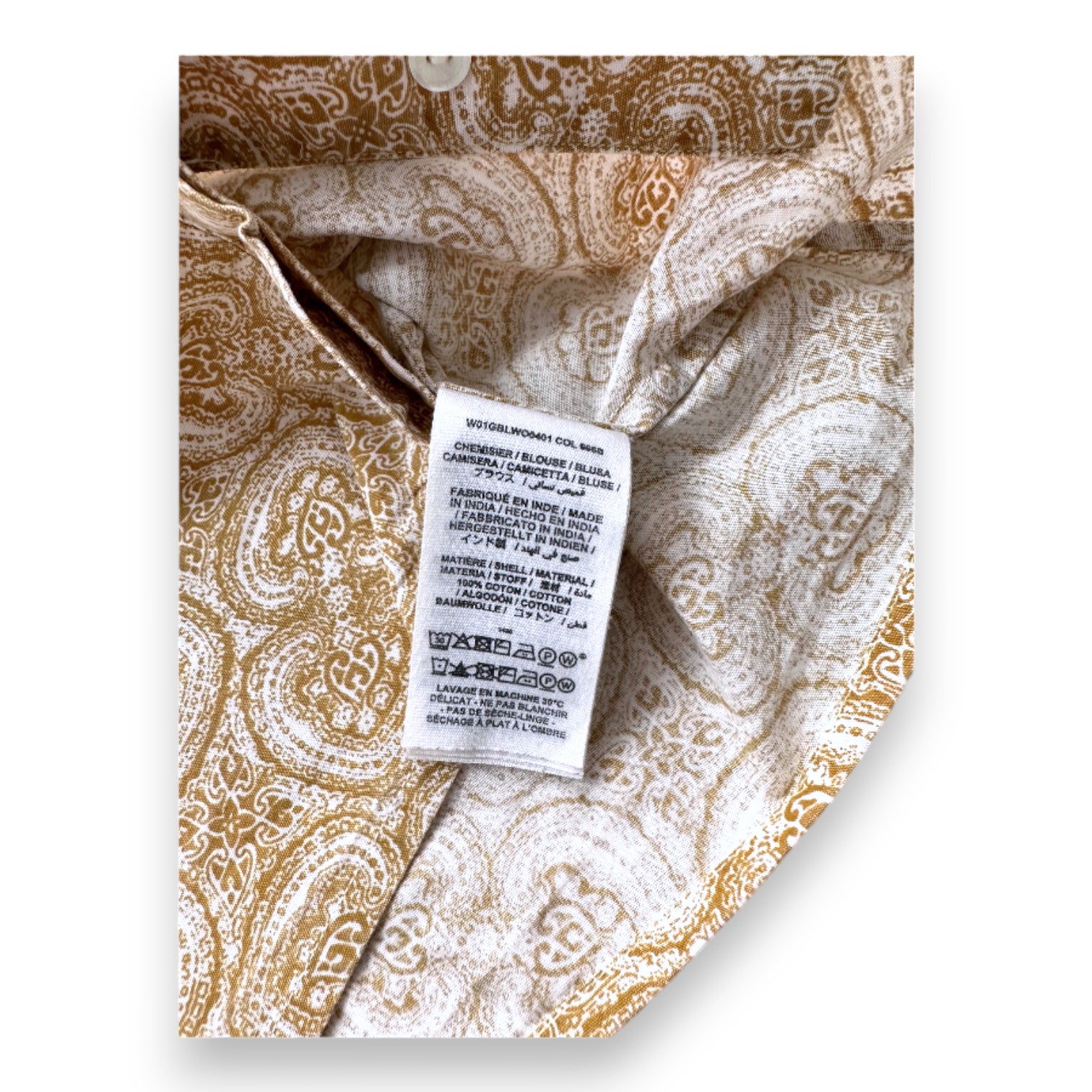 BONPOINT - Weiß-braun gemustertes Hemd - 4 Jahre