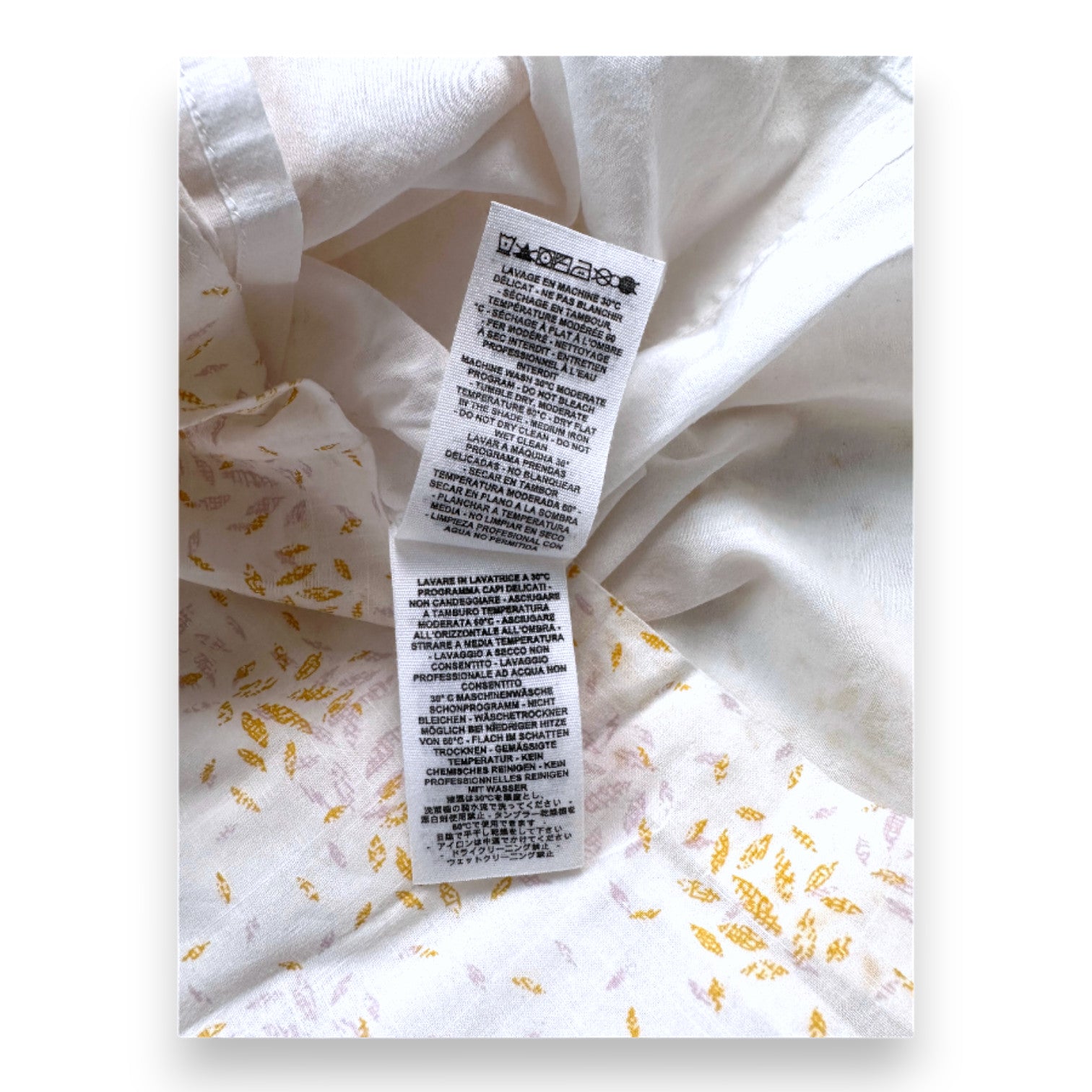 BONPOINT - Robe blanche avec imprimés violets et jaunes - 4 ans