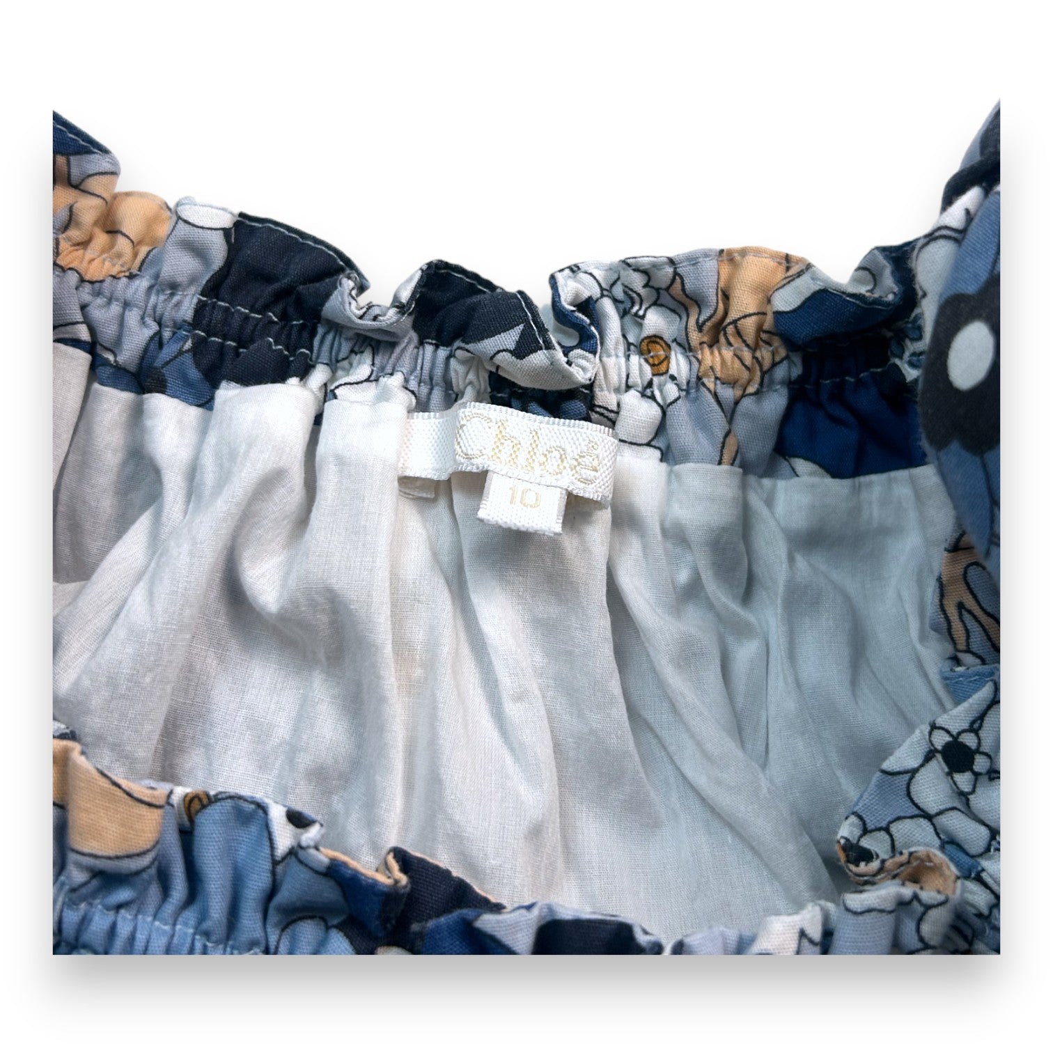 CHLOE - Robe volantée bleue imprimé fleurs - 10 ans