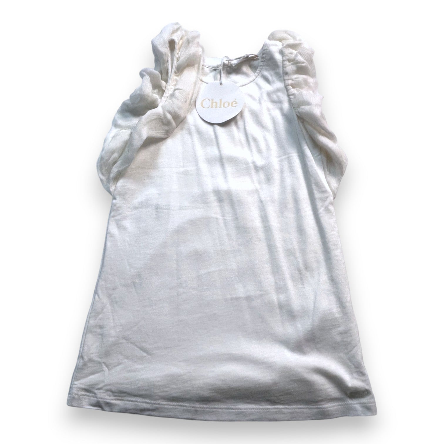 CHLOE - Robe blanche fluide en soie (neuf) - 4 ans