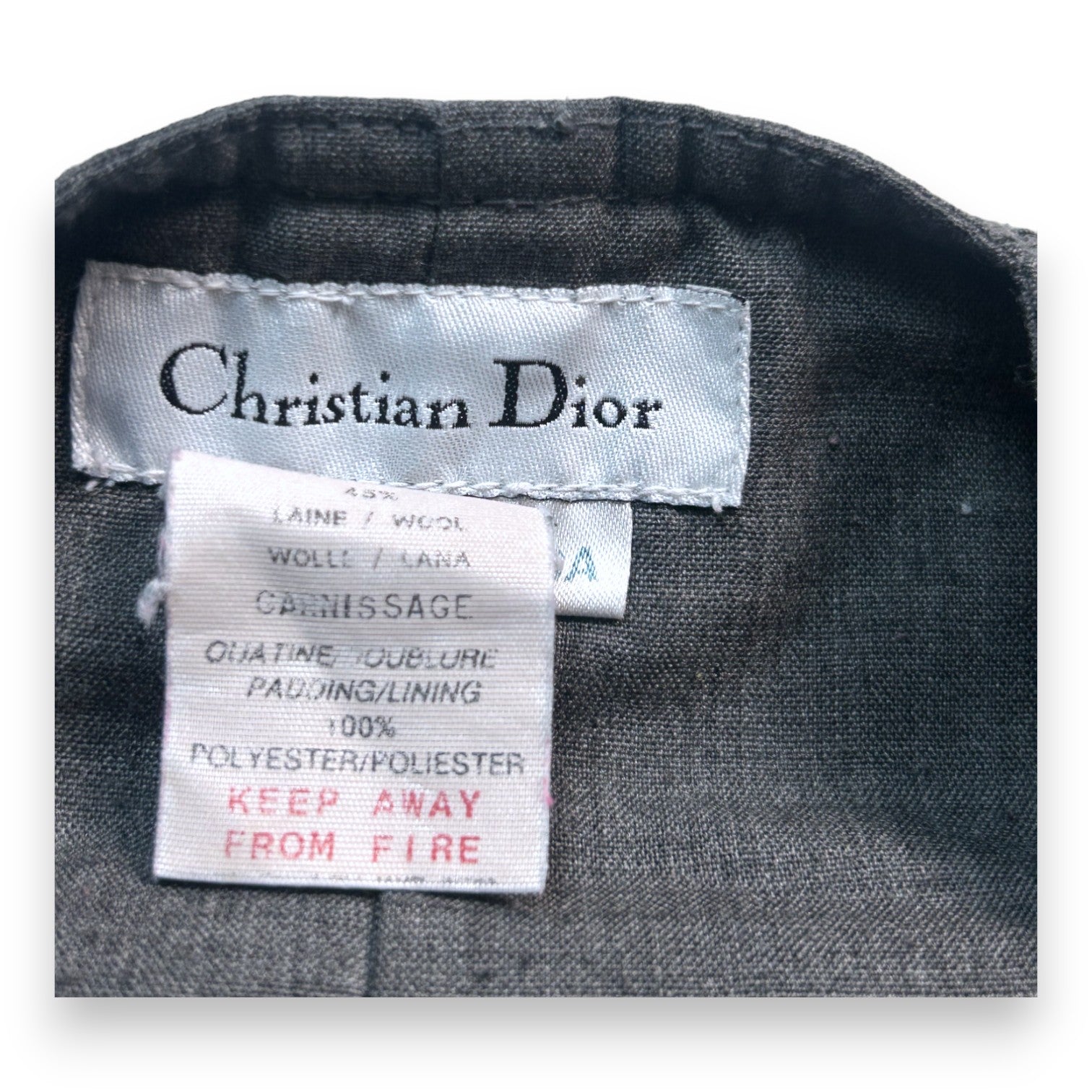 CHRISTIAN DIOR - Robe salopette grise matelassée laine - 6 ans