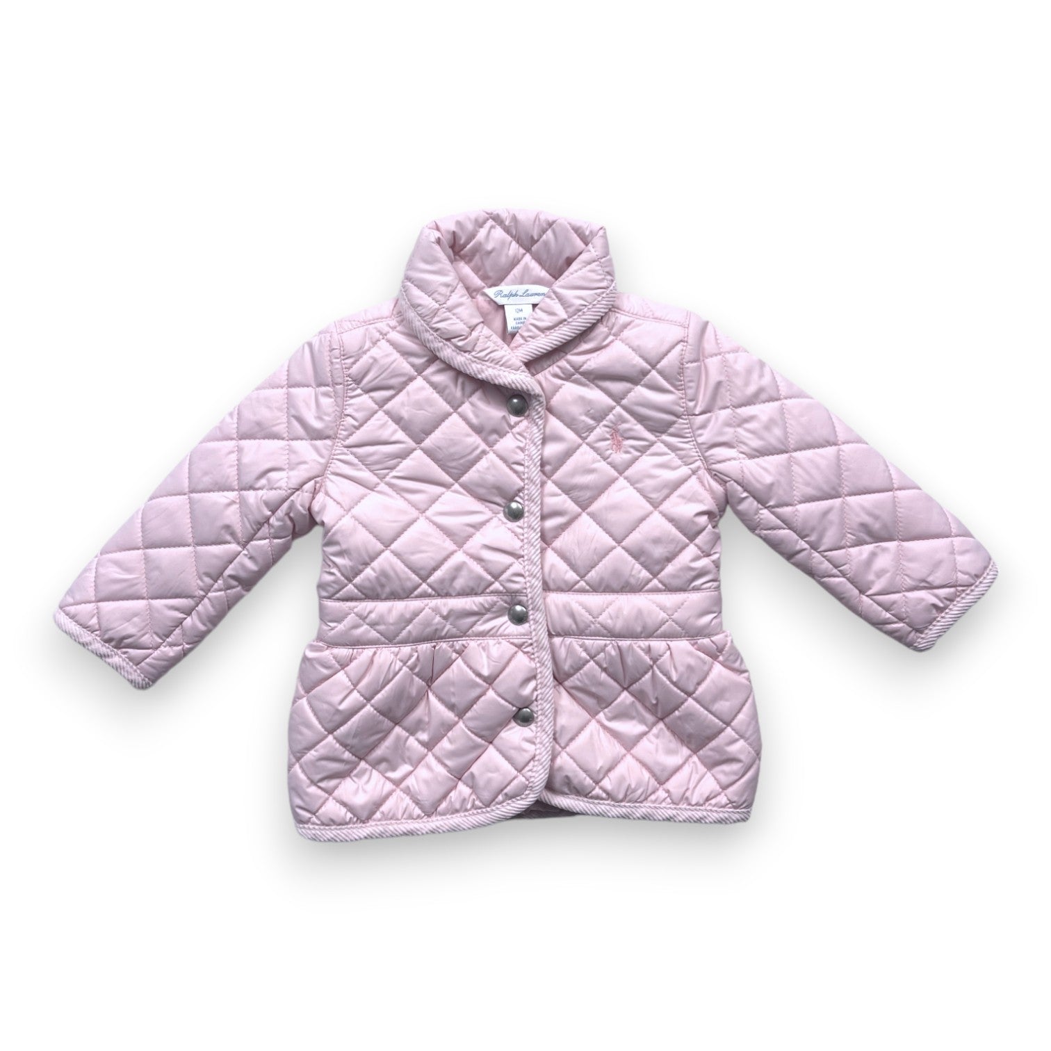 RALPH LAUREN - Pink quilted coat - 12 months