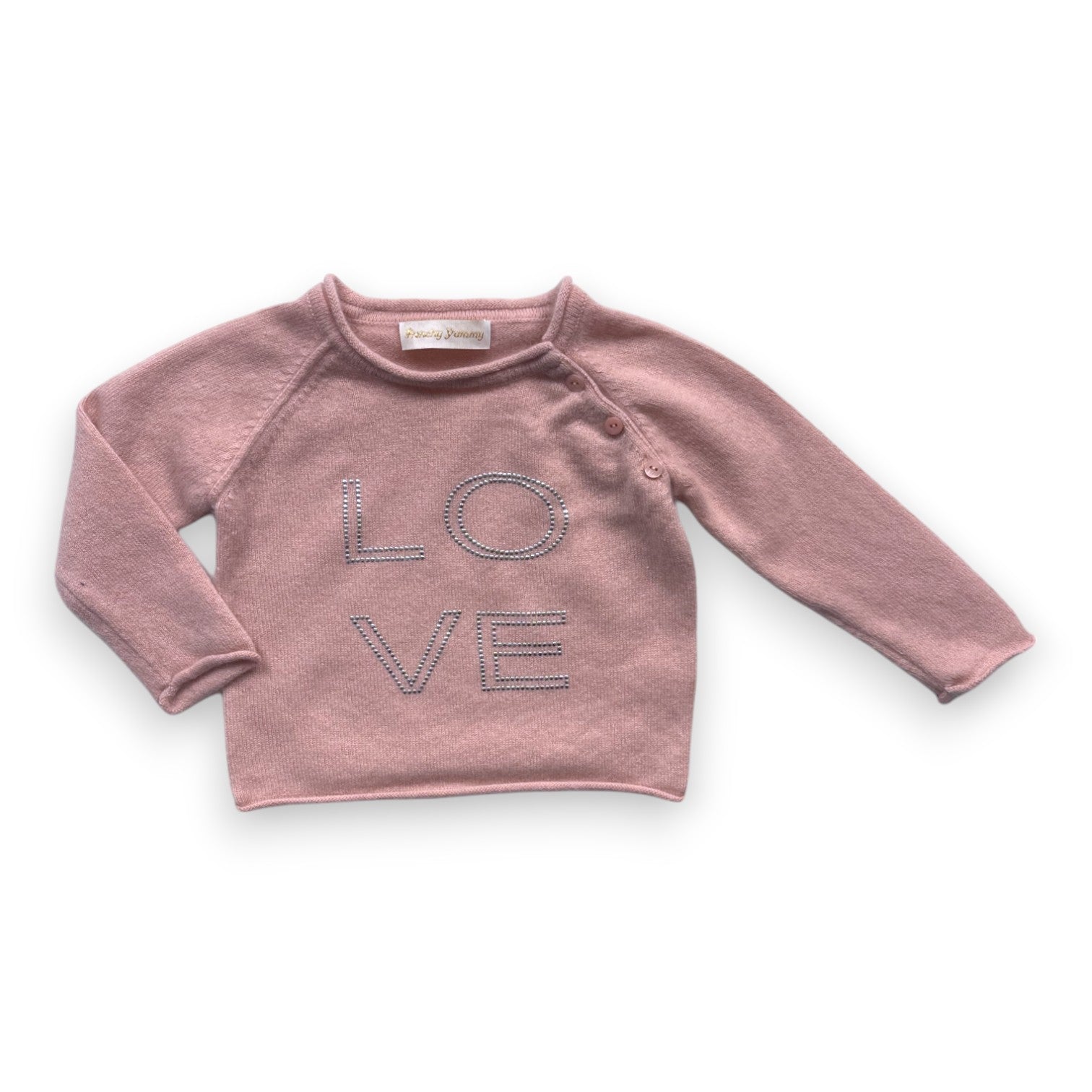 FRENCHY YUMMY - Pull rose love en cachemire - 6 mois