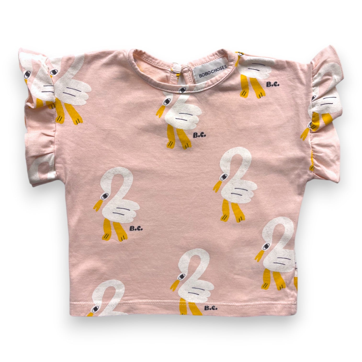 BOBO CHOSES - Rosa T-Shirt mit Schwanenmotiv - 6 Monate