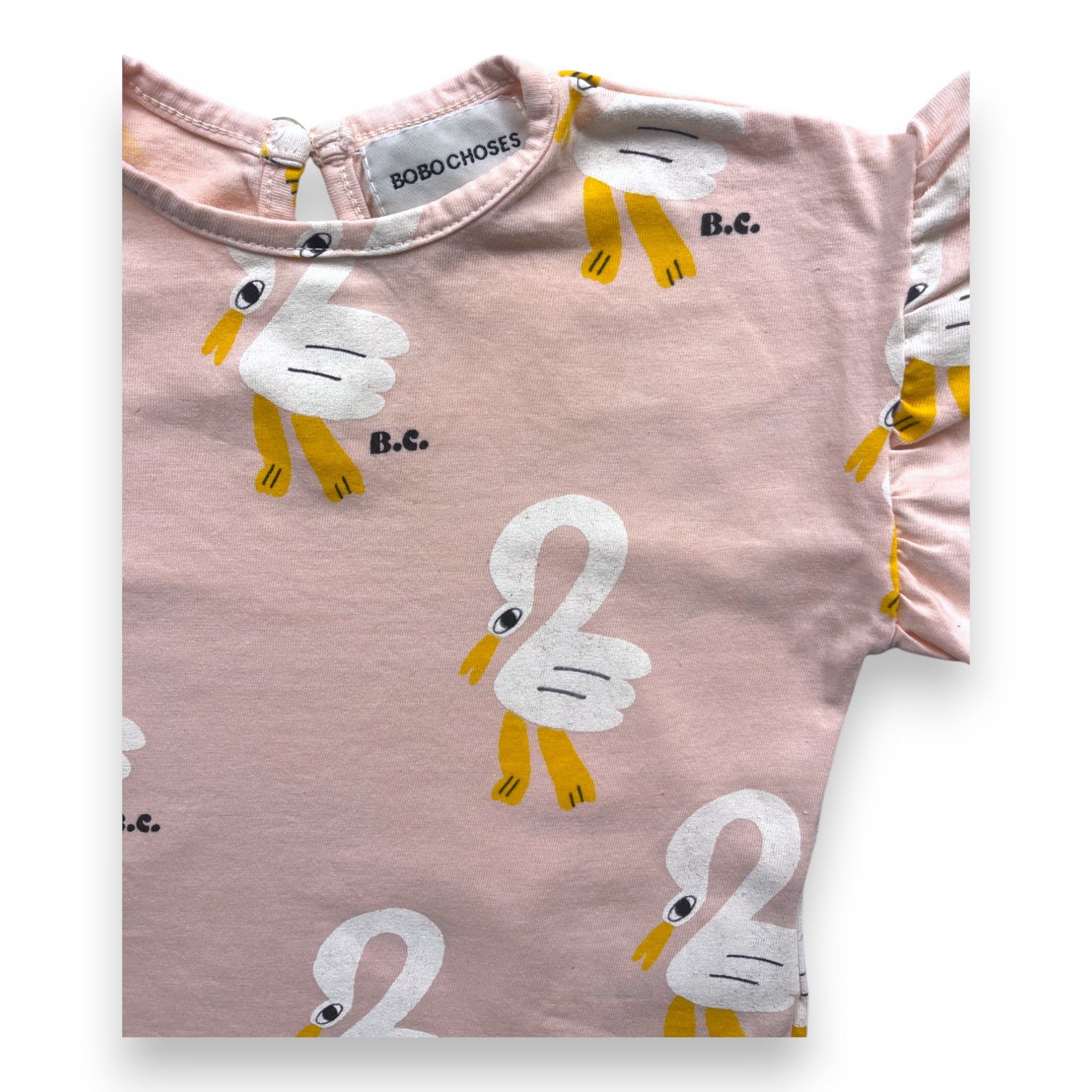 BOBO CHOSES - Rosa T-Shirt mit Schwanenmotiv - 6 Monate