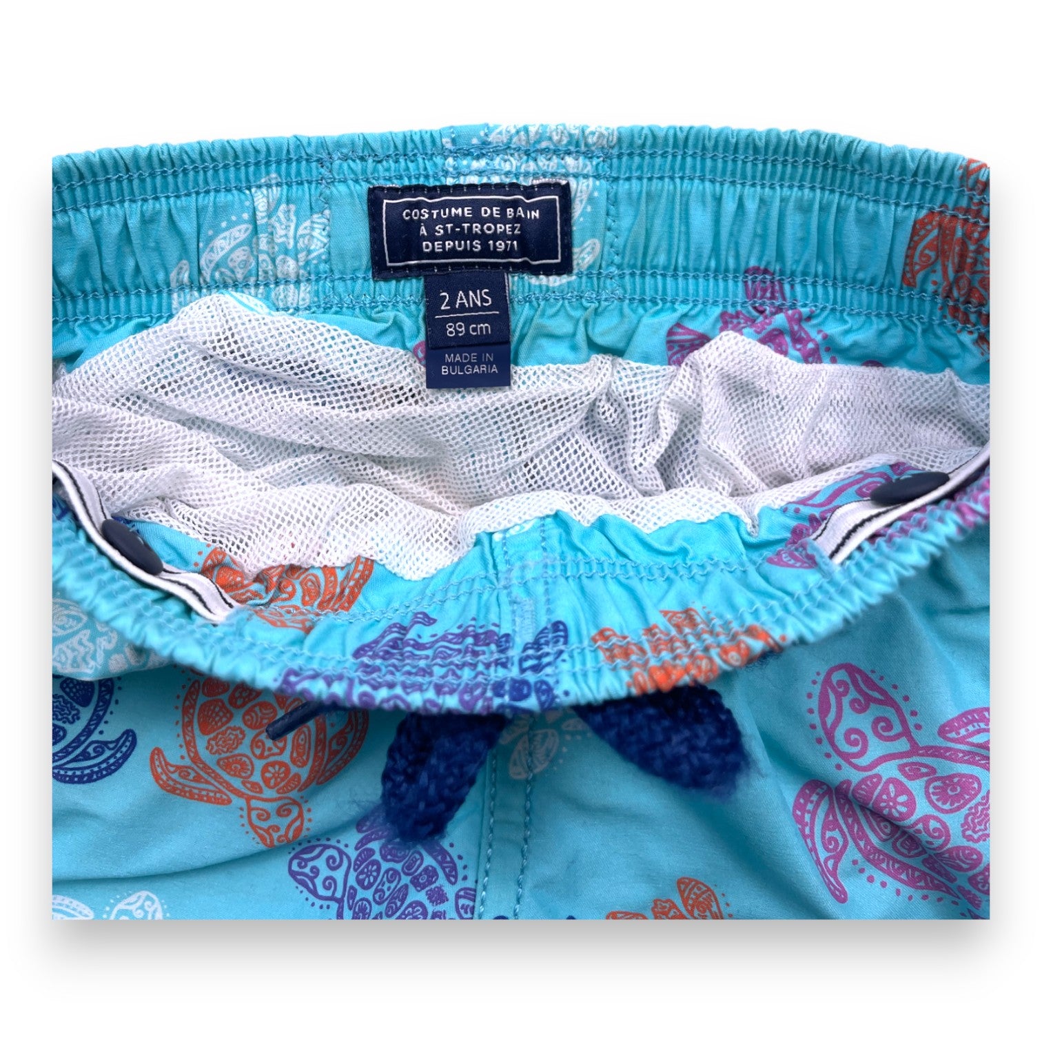 VILEBREQUIN - Blue turtle pattern swim shorts - 2 years