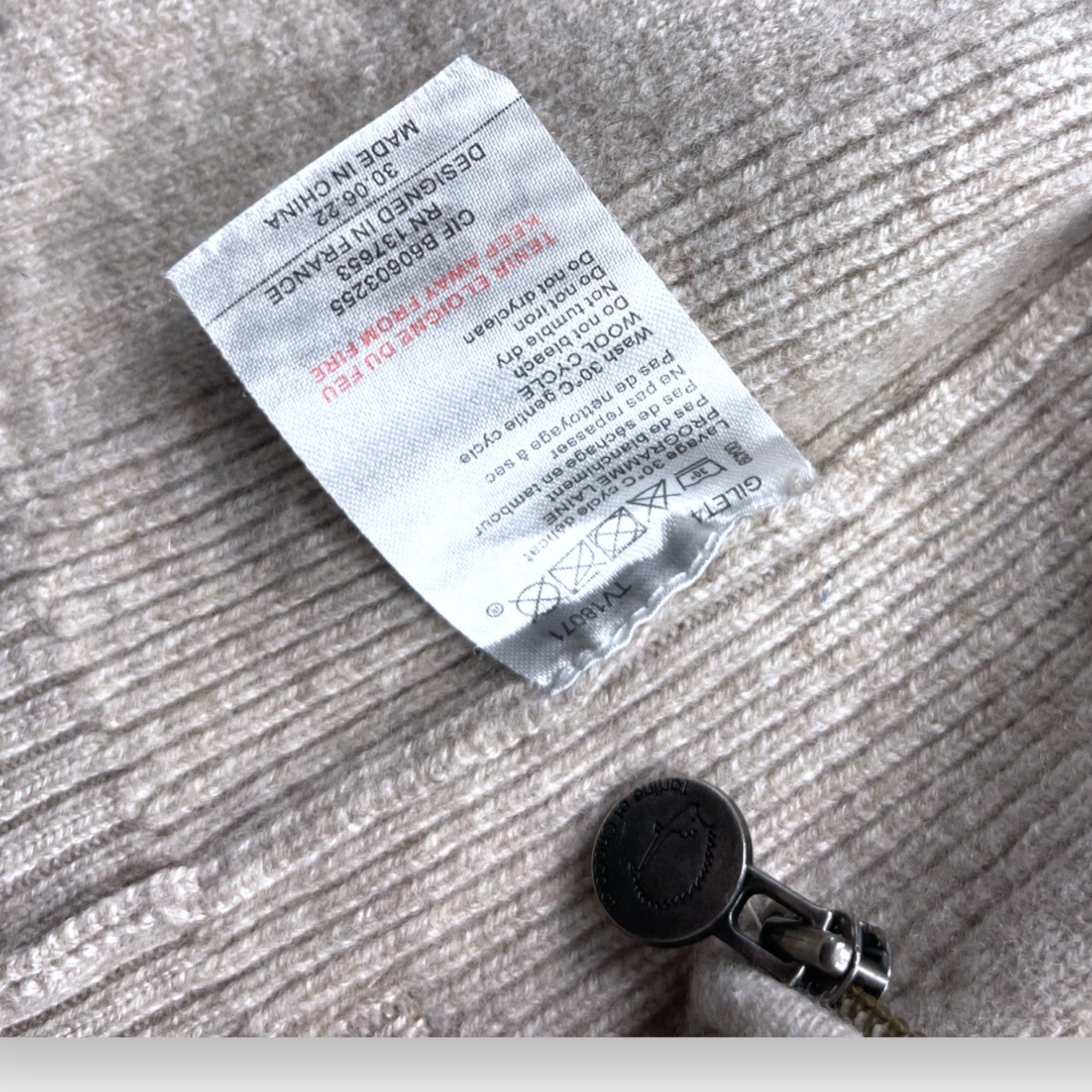 TARTINE &amp; CHOCOLAT - Beige Wollstrickjacke - 2 Jahre