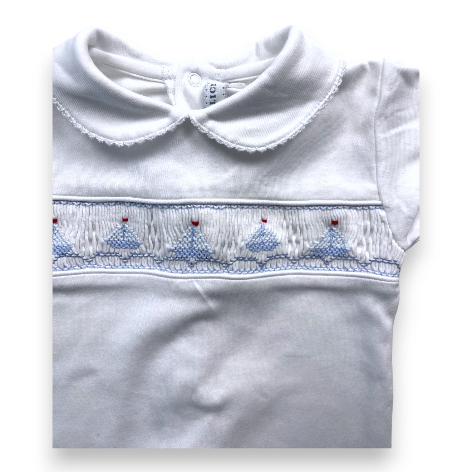 LITTLE ALICE - White pajamas with details - 6/9 months