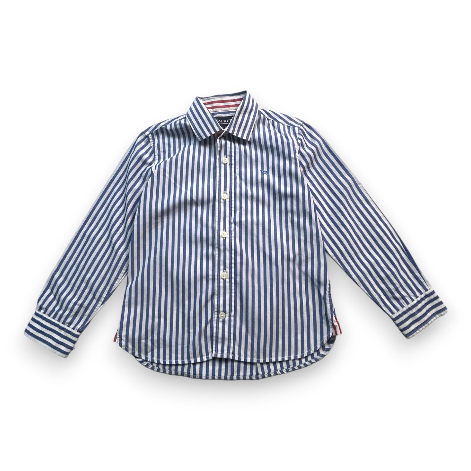HACKETT - Chemise blanche à rayures bleues - 3/4 ans