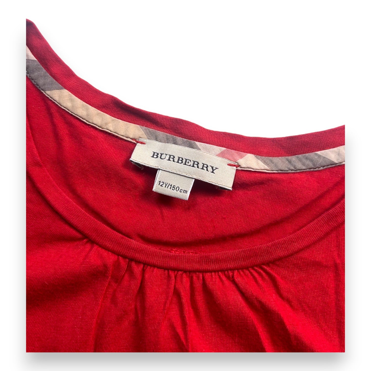 BURBERRY - T- shirt rouge - 12 ans