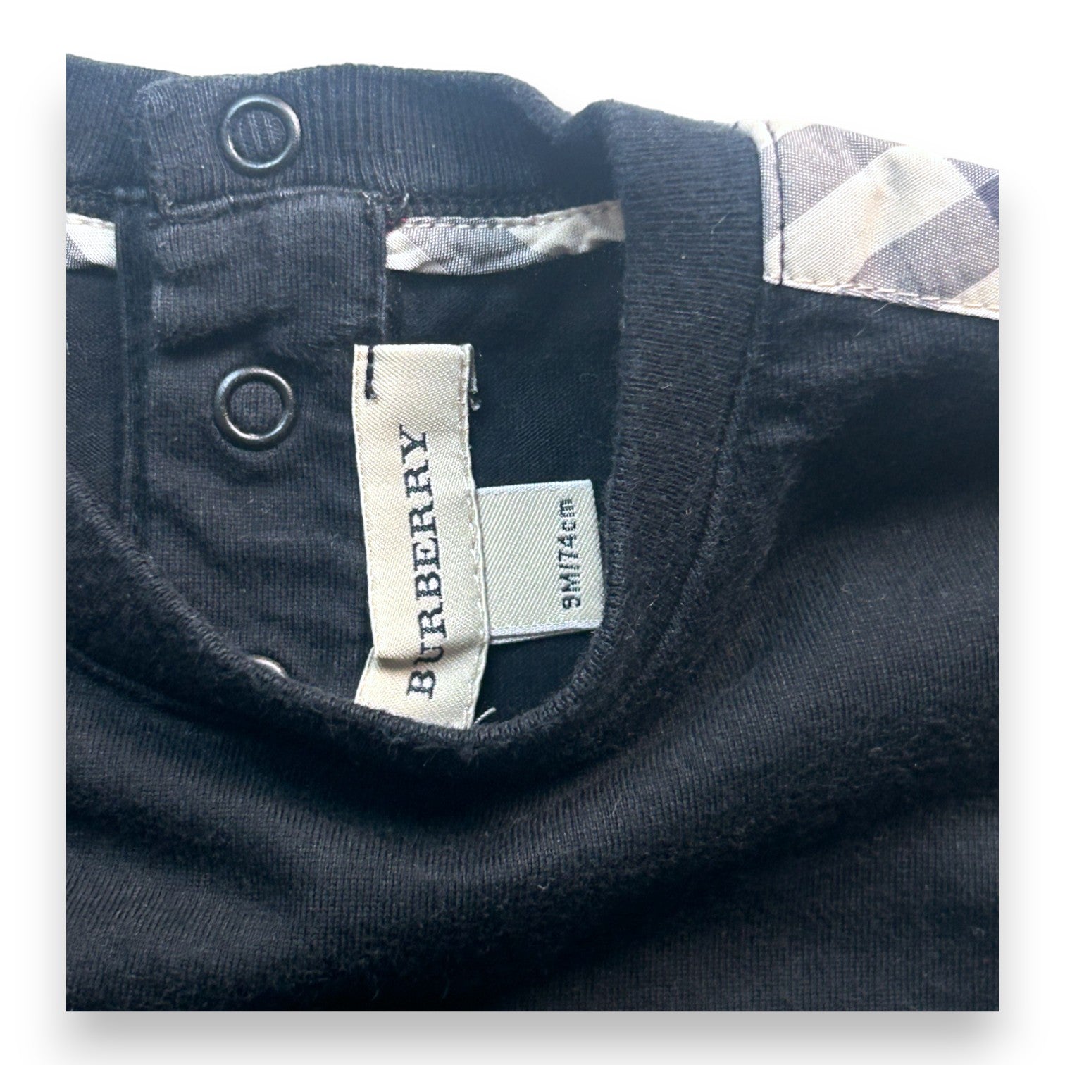 BURBERRY - T-shirt noir - 9 mois