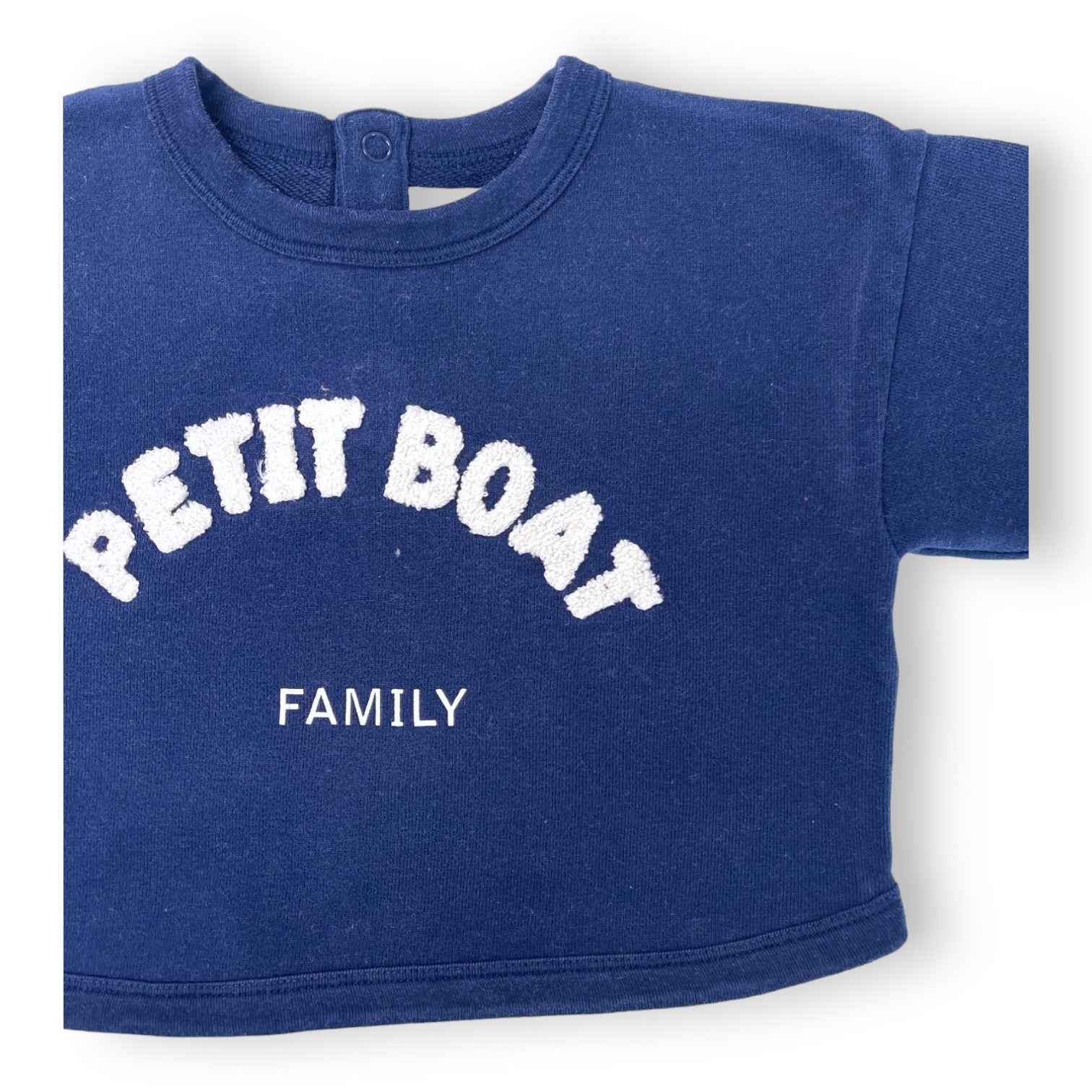 PETIT BATEAU - Sweat bleu marine "Petit Boat family" - 2 ans