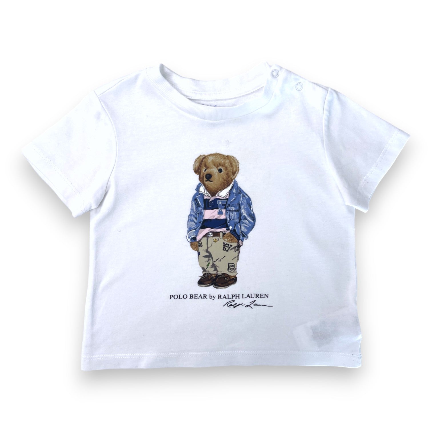 RALPH LAUREN - T shirt blanc polo bear - 9 mois