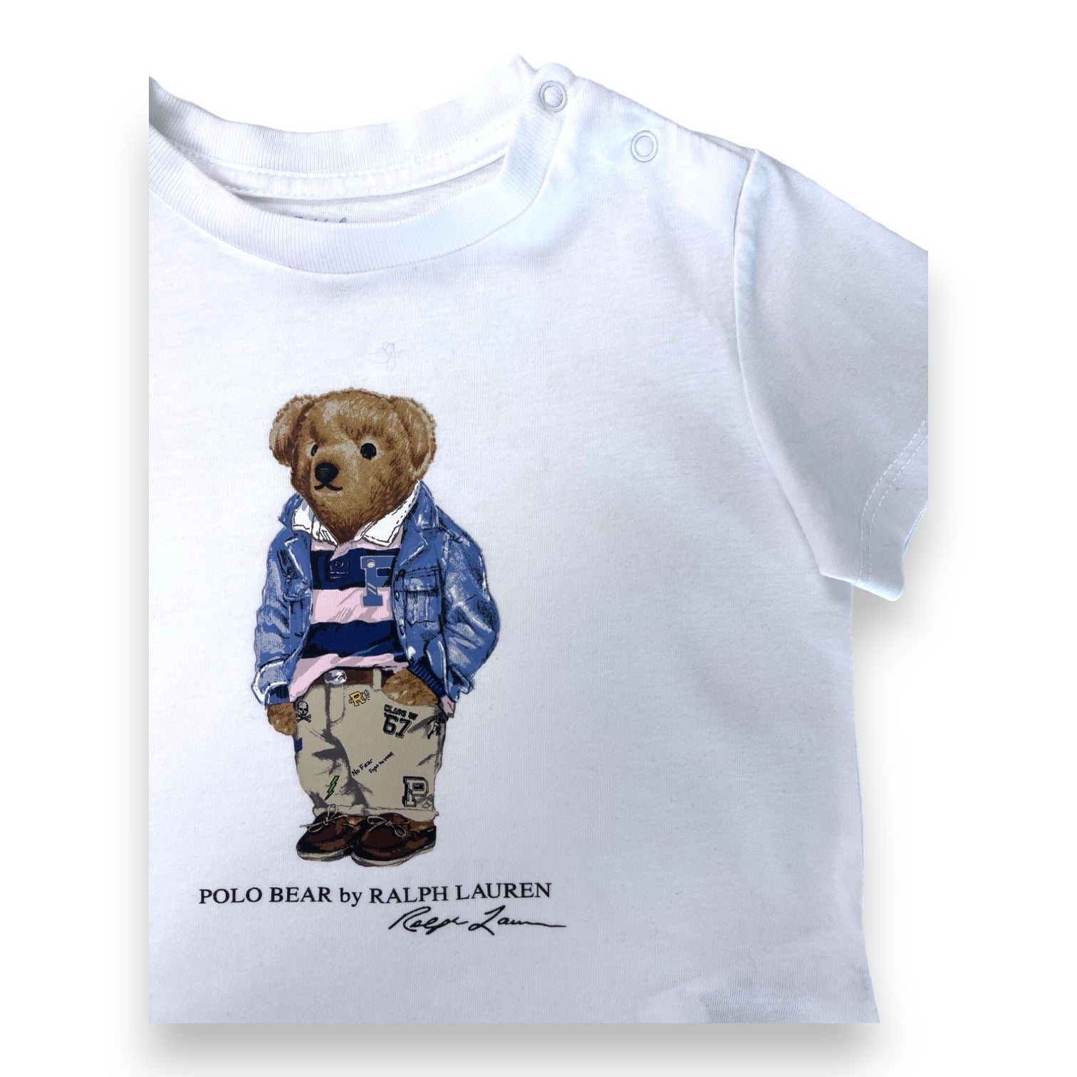 RALPH LAUREN - T shirt blanc polo bear - 9 mois