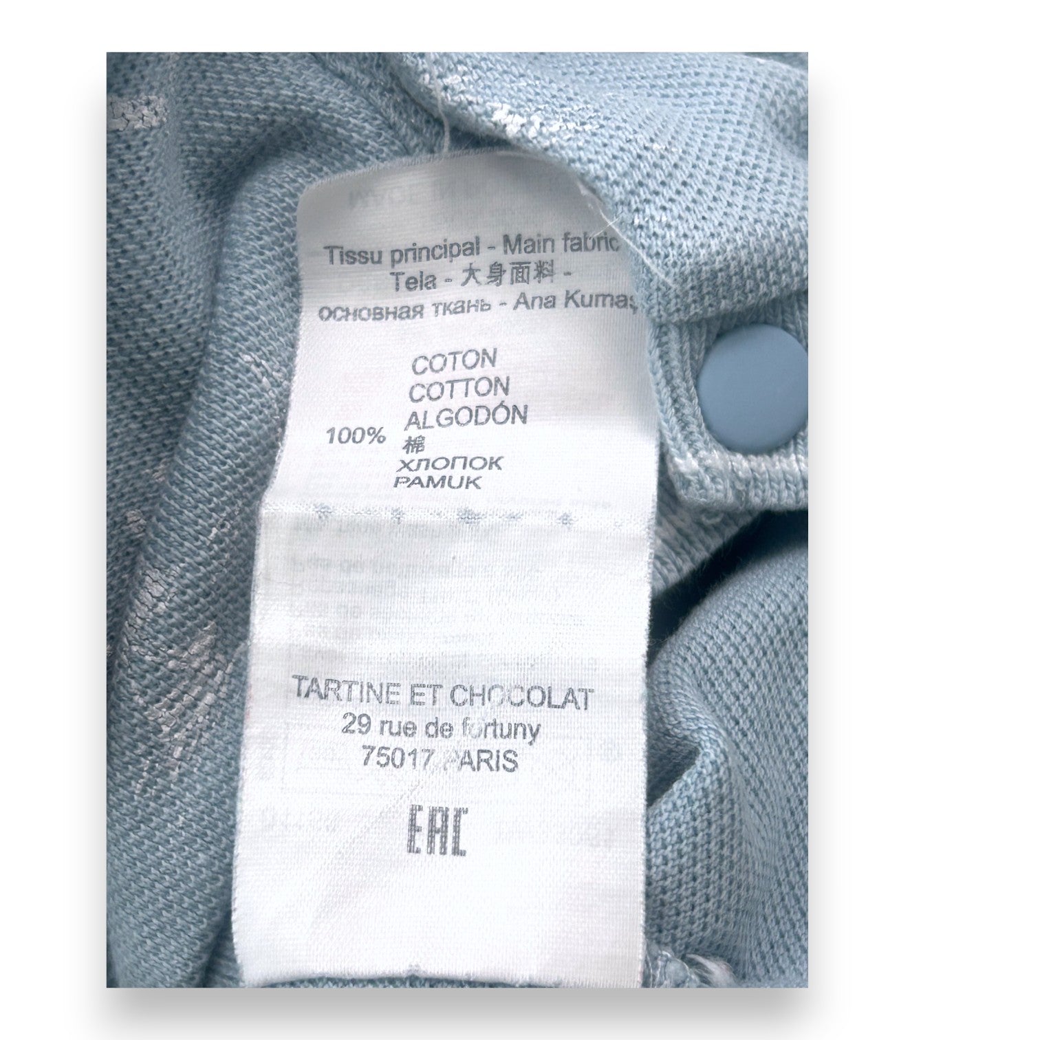 TARTINE ET CHOCOLAT - Combinaison polo bleue - 18 mois