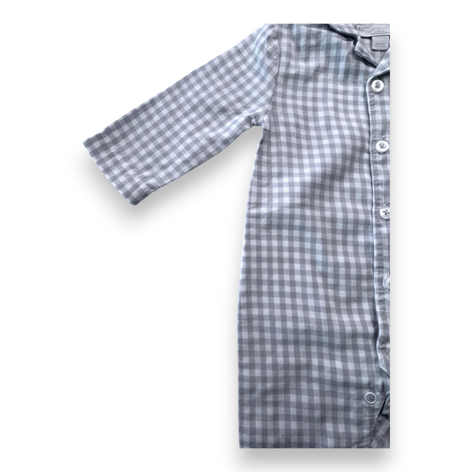 THE LITTLE WHITE COMPANY - Checked jumpsuit - 0/3 months