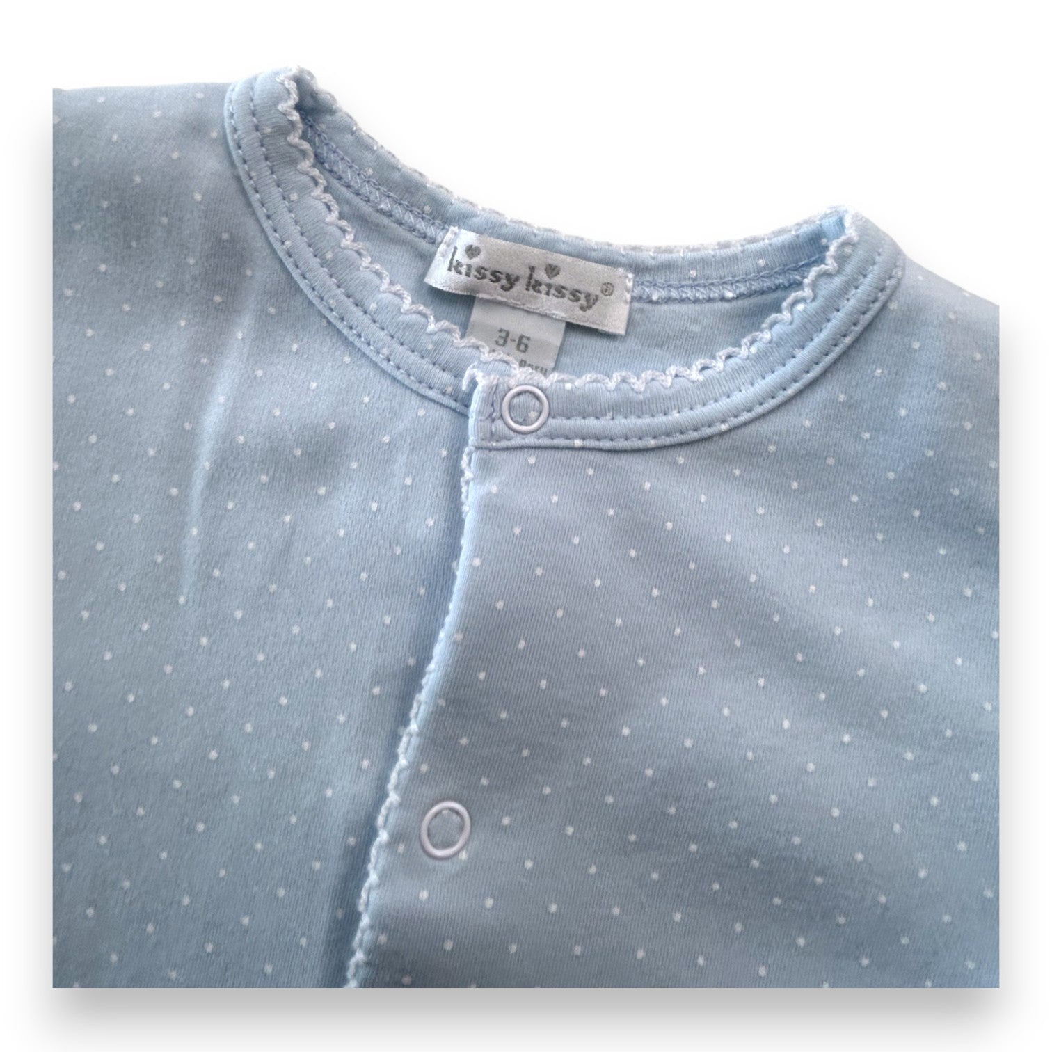KISSY KISSY - Pyjama bleu à petit pois  - 3/6 mois