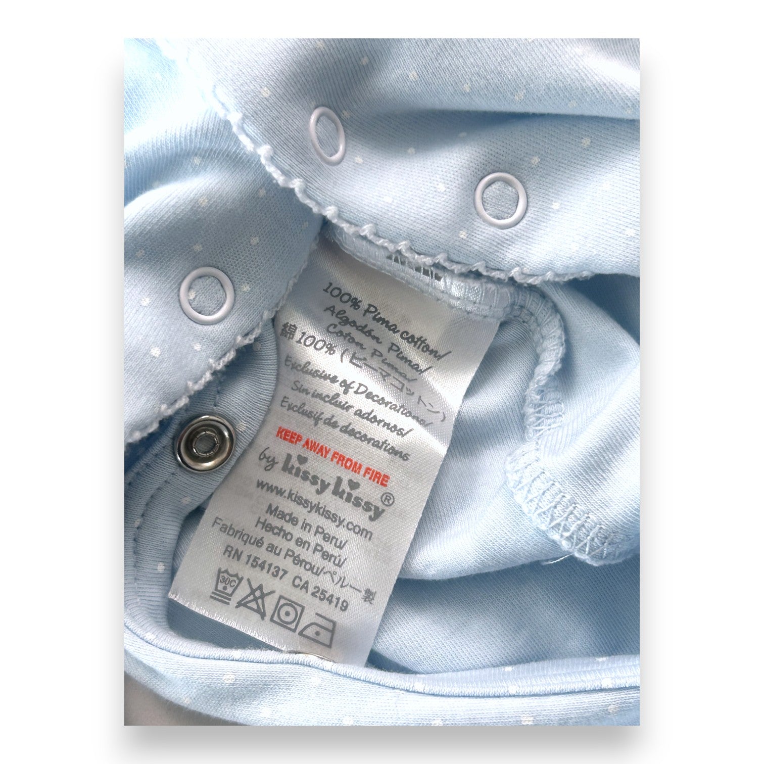 KISSY KISSY - Pyjama bleu à petit pois  - 3/6 mois