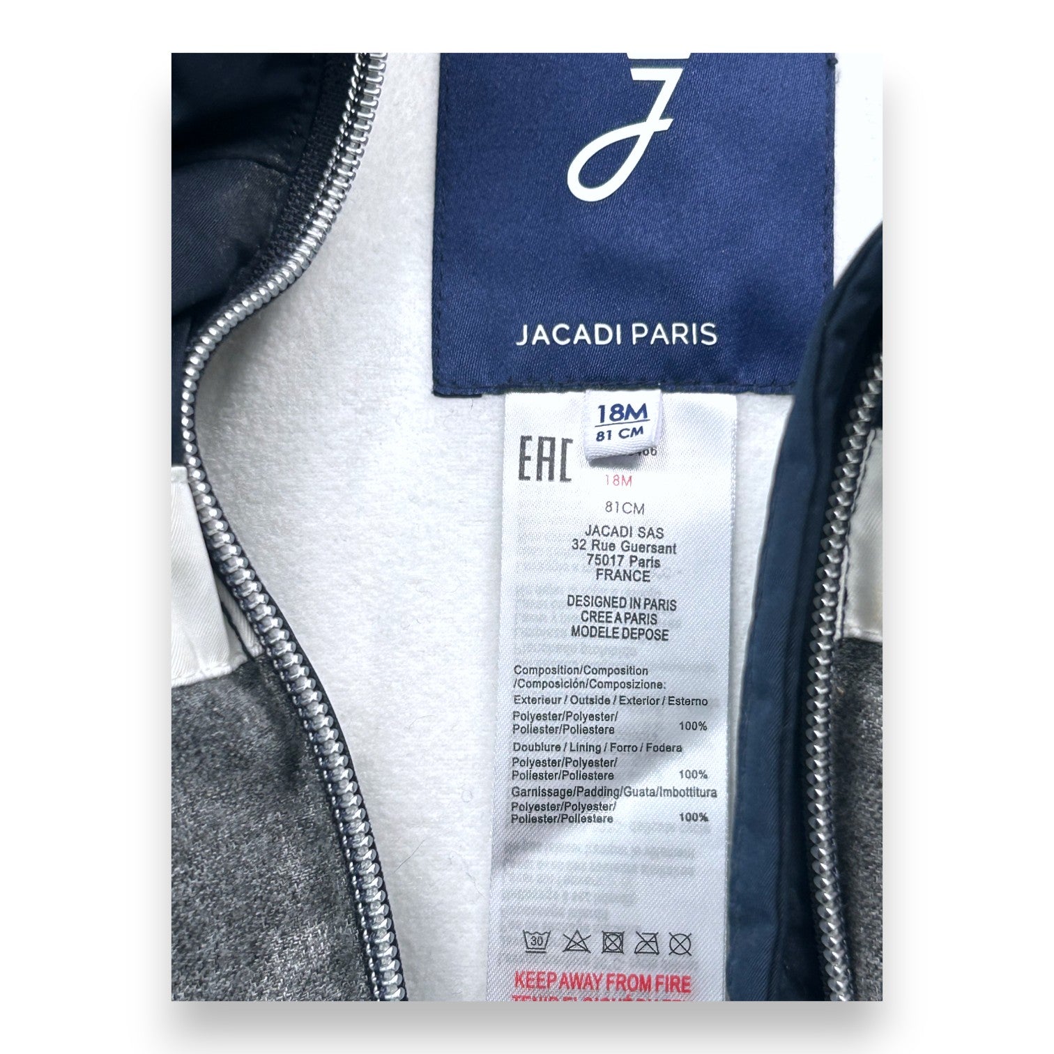 JACADI - Parka bleue - 18 mois