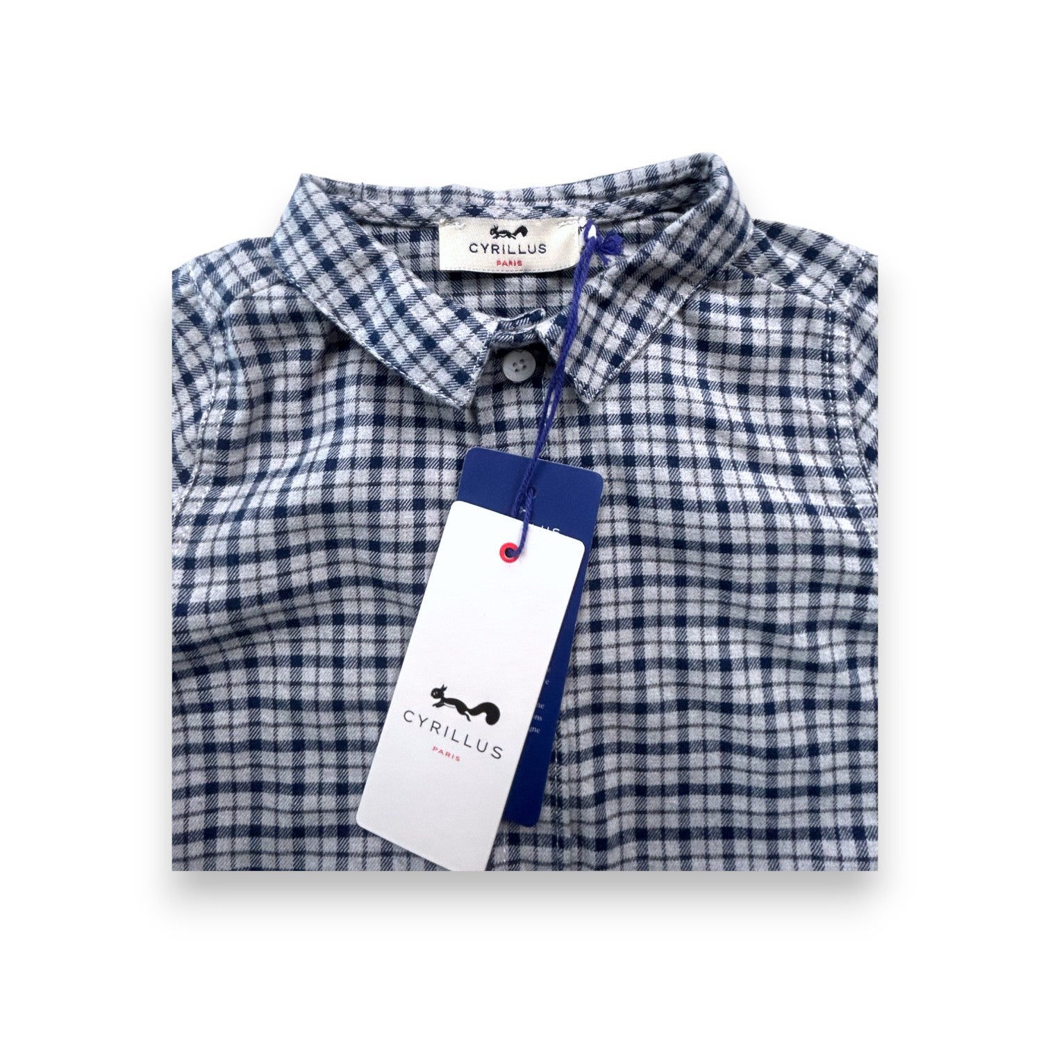 CYRILLUS - Blue checked shirt (new) - 18 months