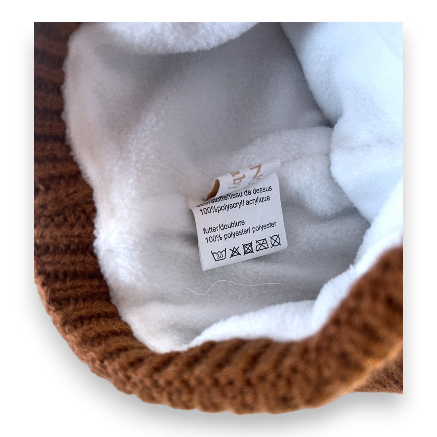 MANOR - Brown teddy bear hat (new) - 6/12 months