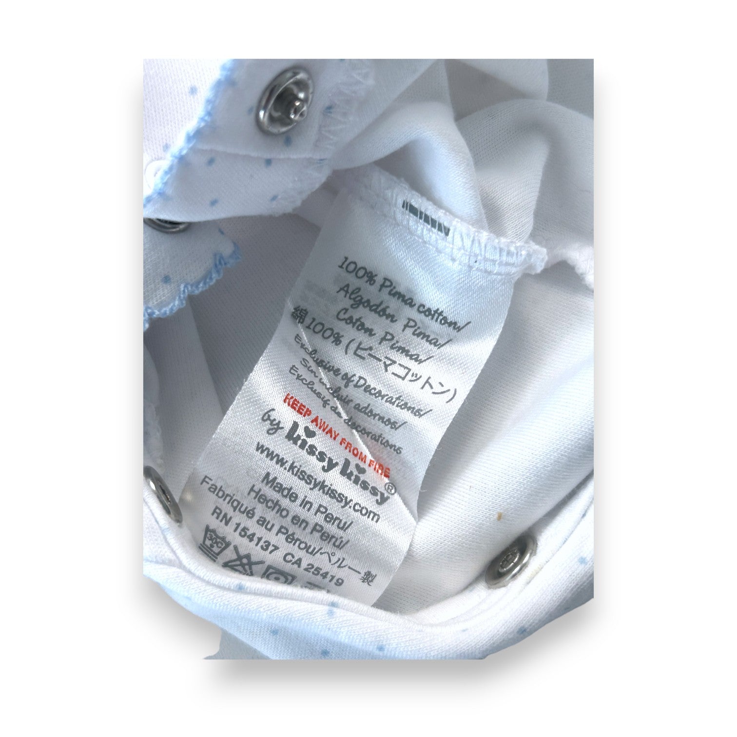 KISSY KISSY - Pyjama blanc à petit pois - 0/3 mois