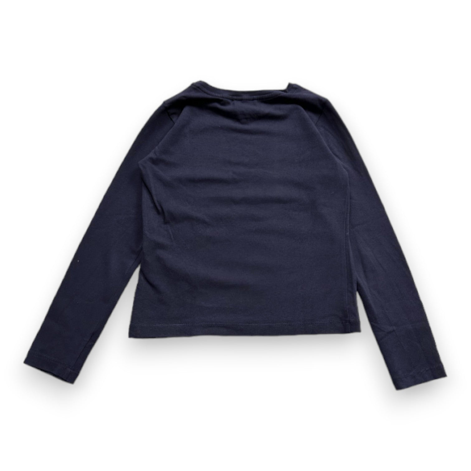 ARMANI - Blue long-sleeved T-shirt with rose print - 7 years