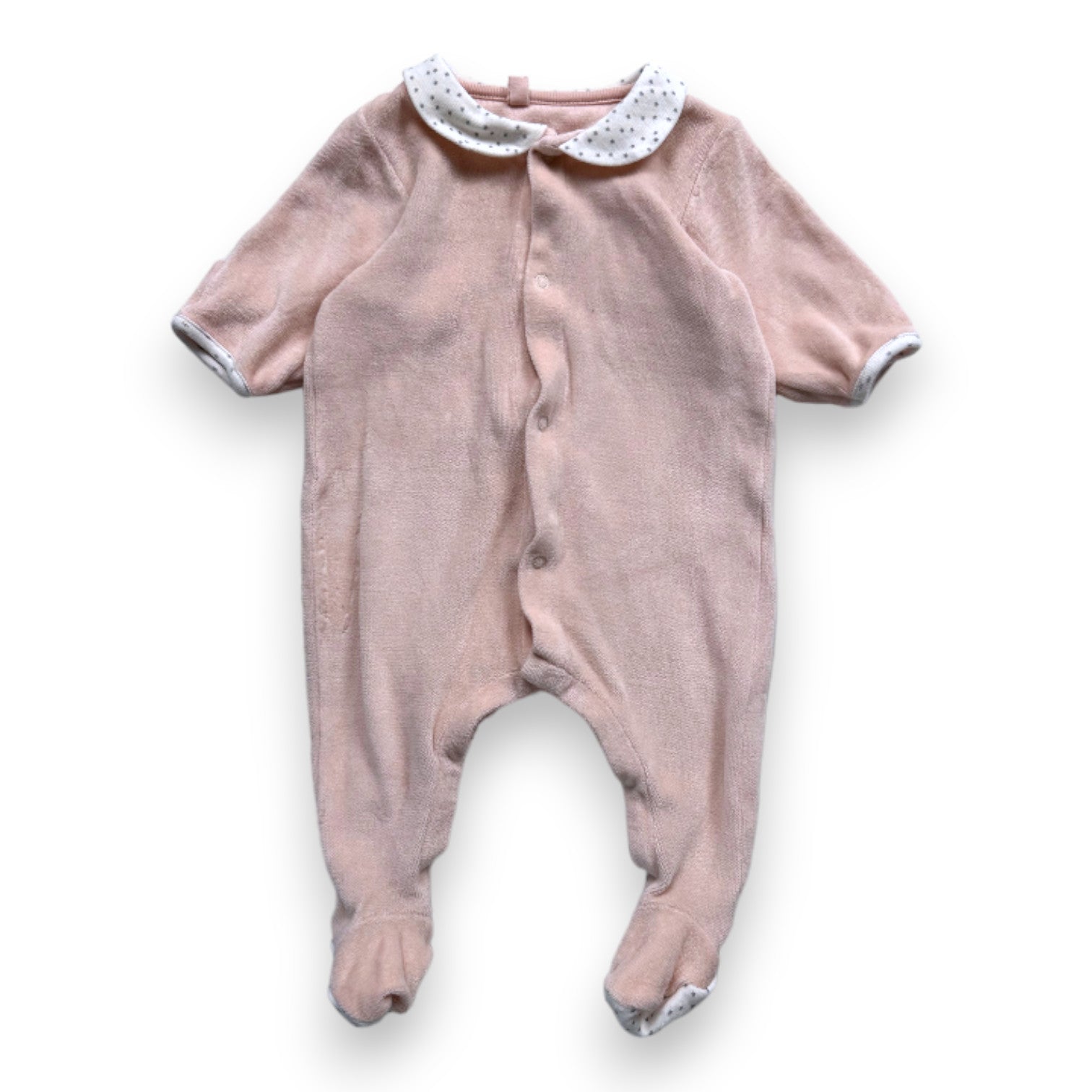PETIT BATEAU - Pyjama rose avec détails - 1 mois