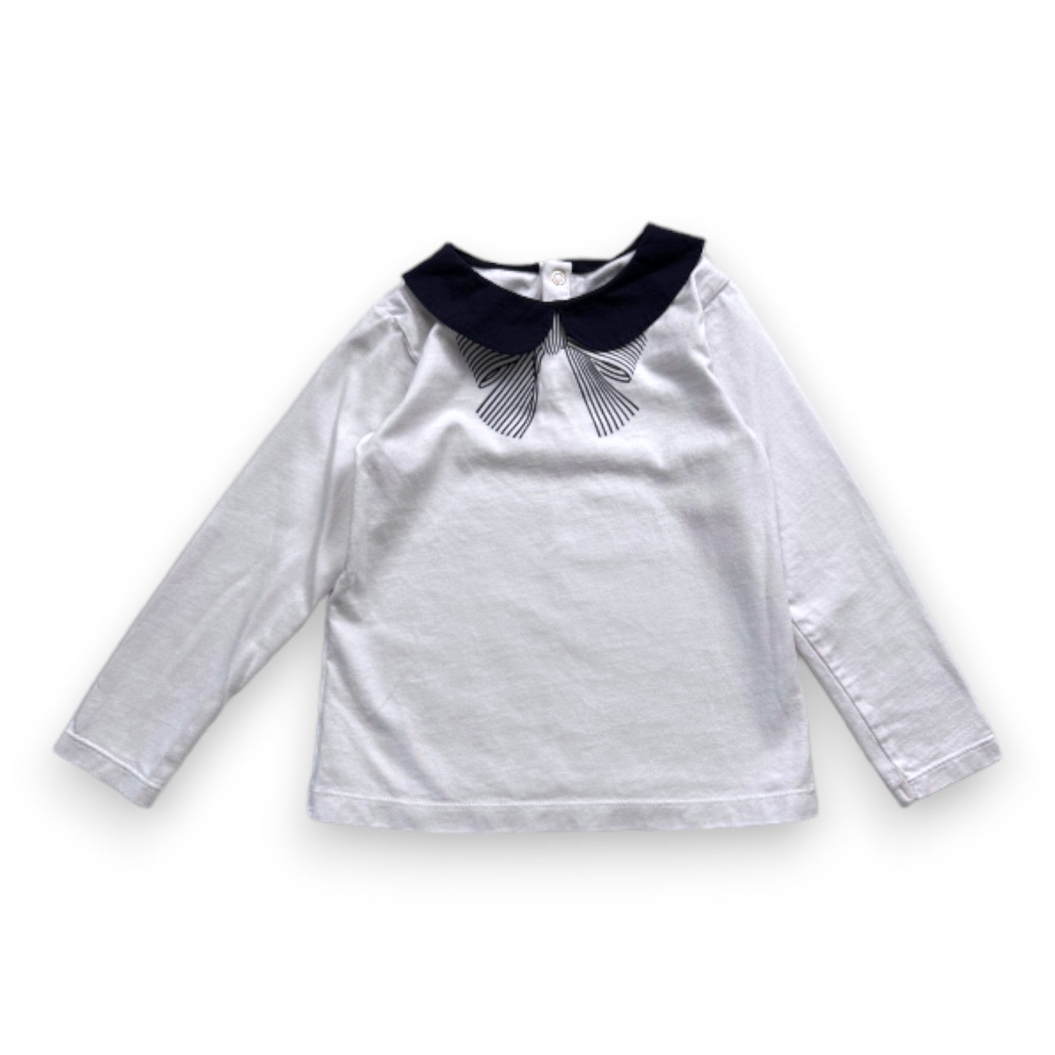 JACADI - T-shirt blanc à manches longues avec imprimé - 4 ans