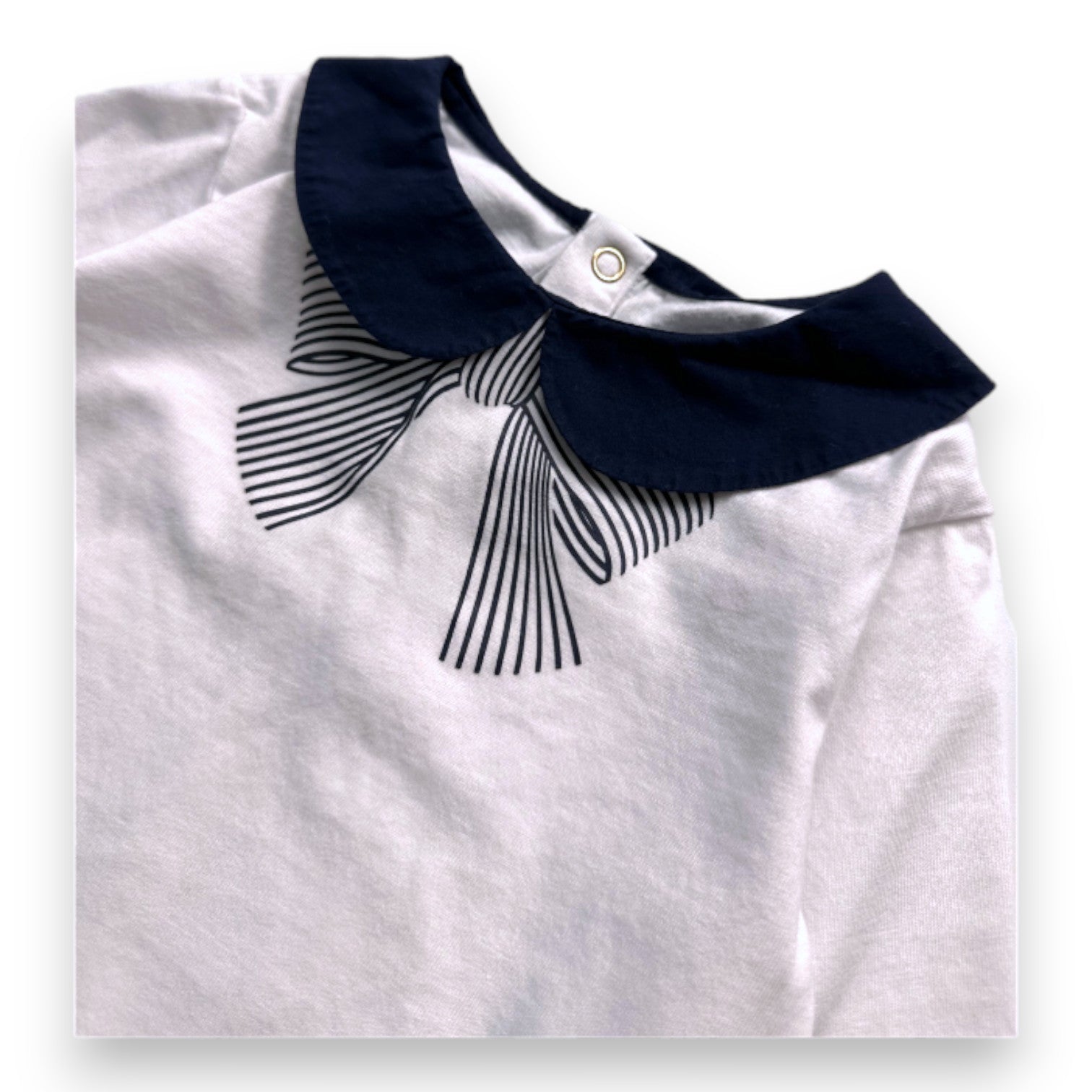 JACADI - T-shirt blanc à manches longues avec imprimé - 4 ans