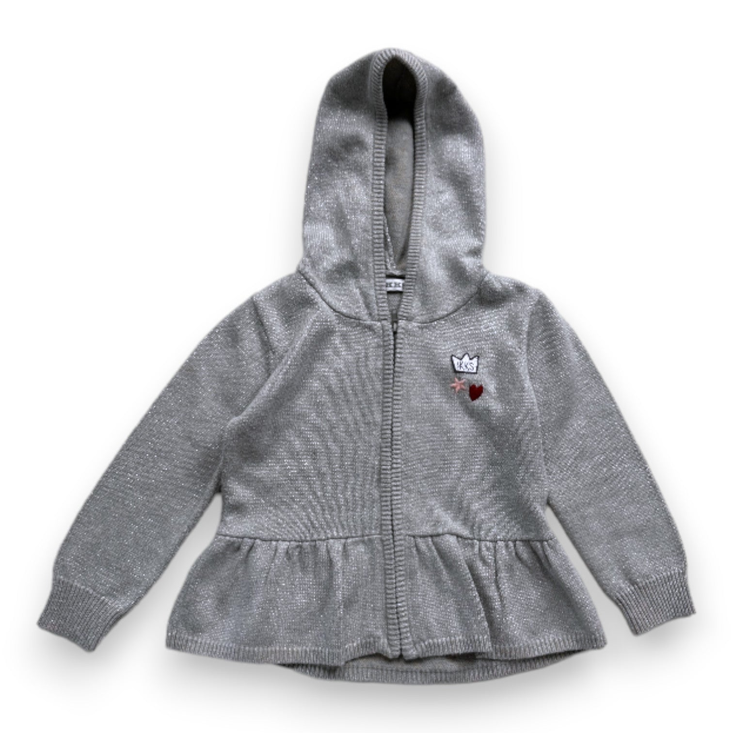 IKKS - Grey zipped cardigan with payettes - 18 months