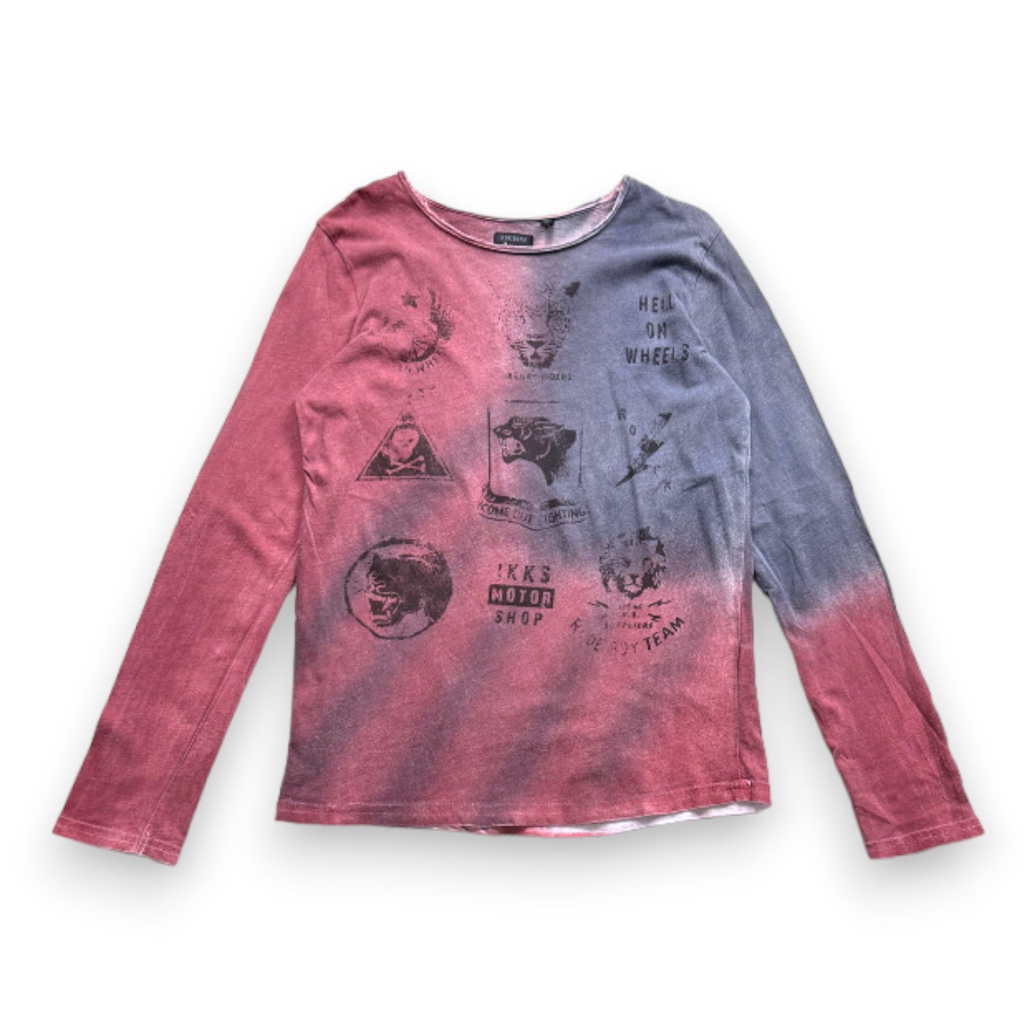 IKKS - Grey and red long-sleeved T-shirt with prints - 10 years