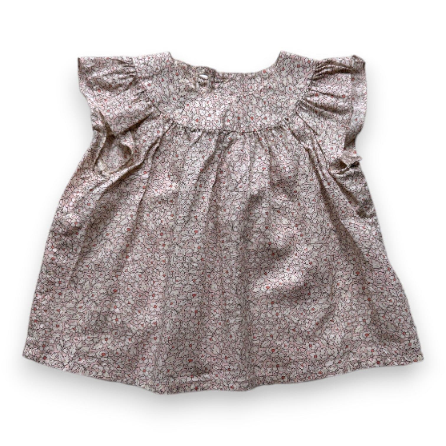 BONPOINT - Blouse rose à fleurs - 12 mois