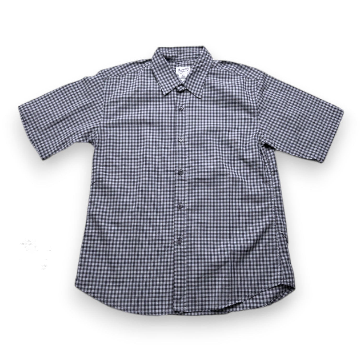 BONPOINT - Chemise à manches courtes bleue à carreaux - 10 ans